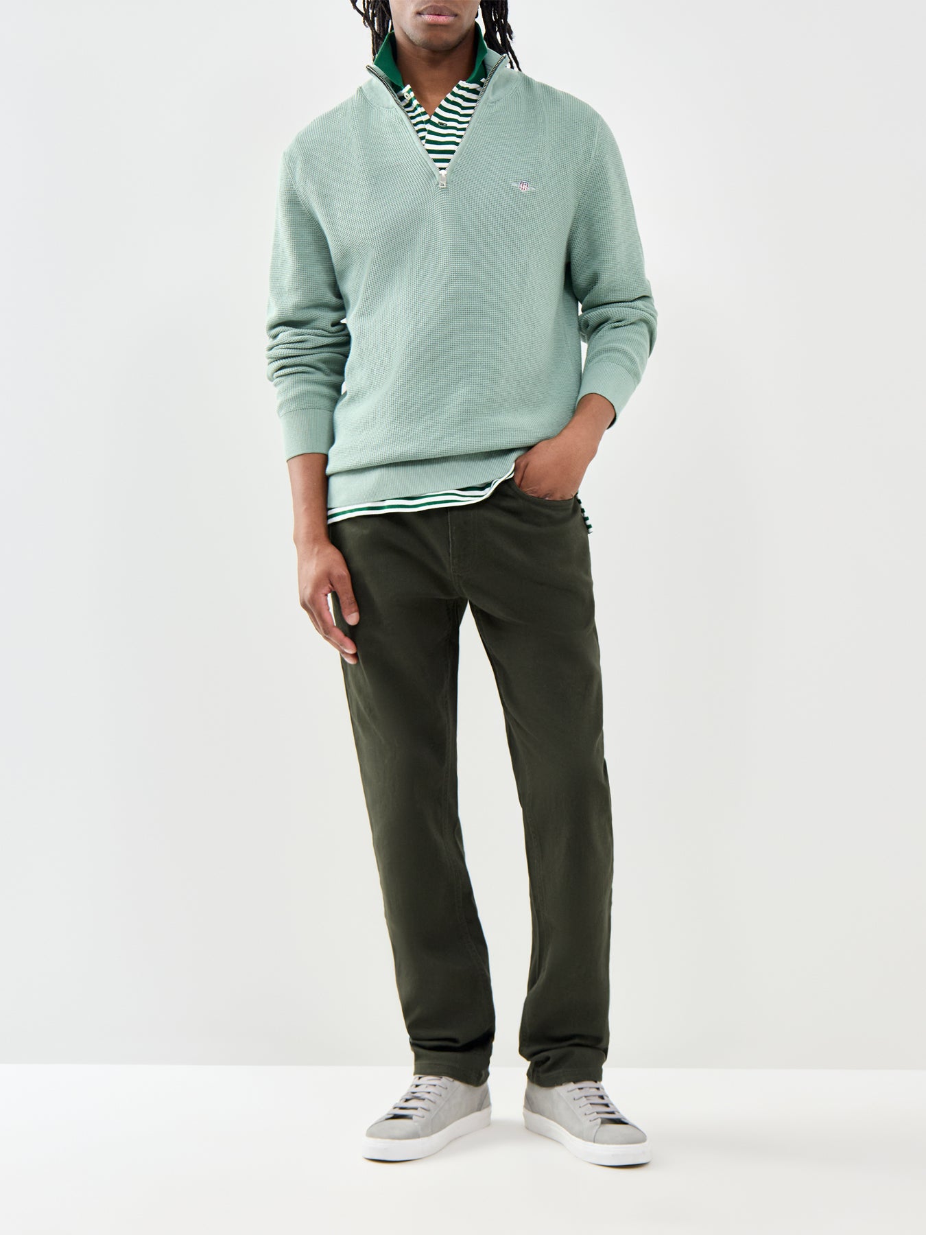 Soft Twill Straight Jeans Green
