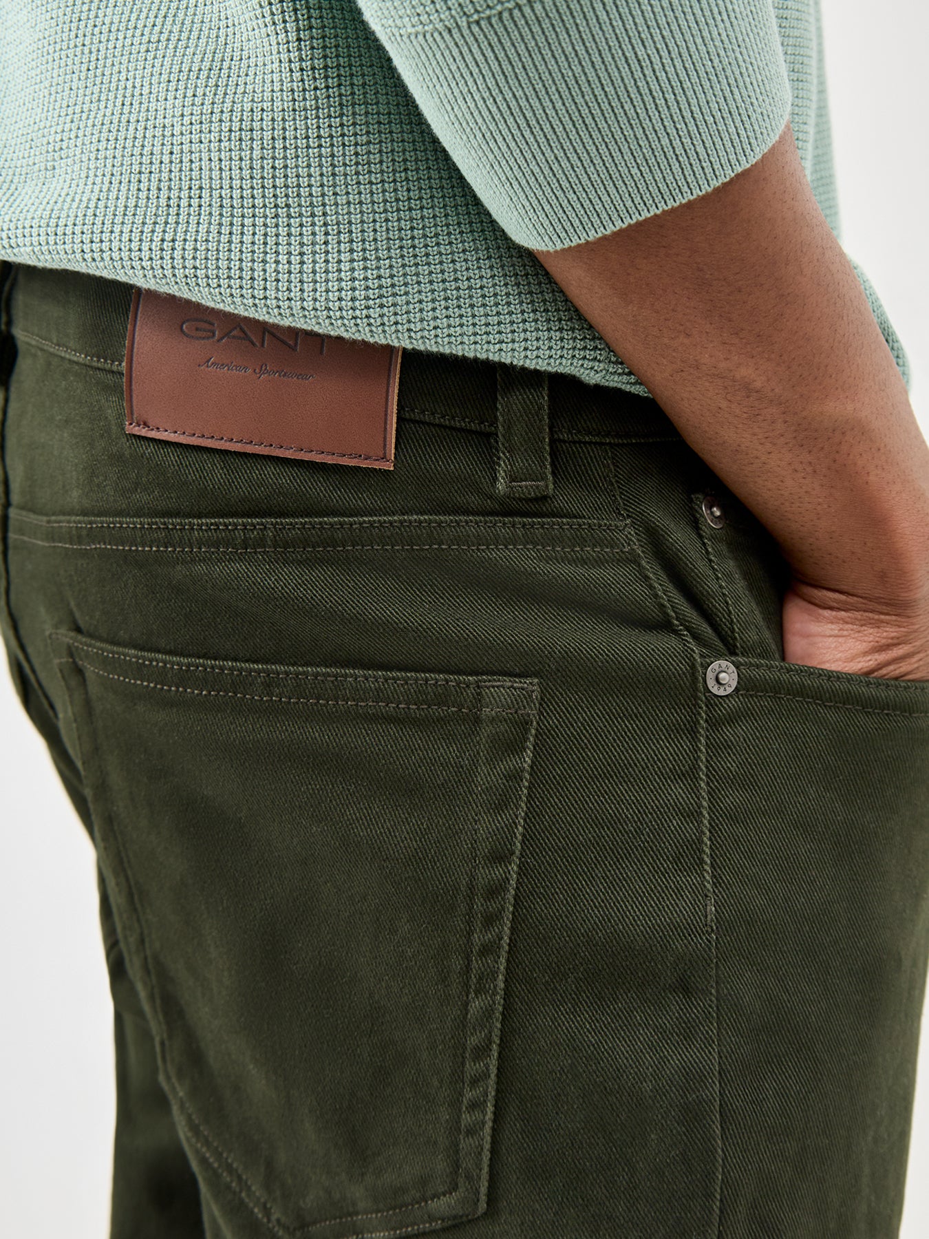 Soft Twill Straight Jeans Green