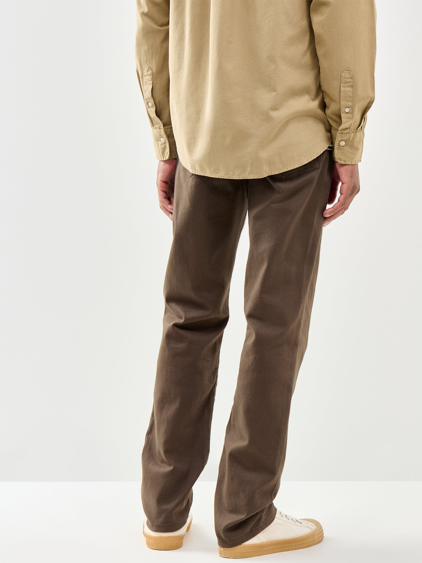 Soft Twill Straight Jeans Brown