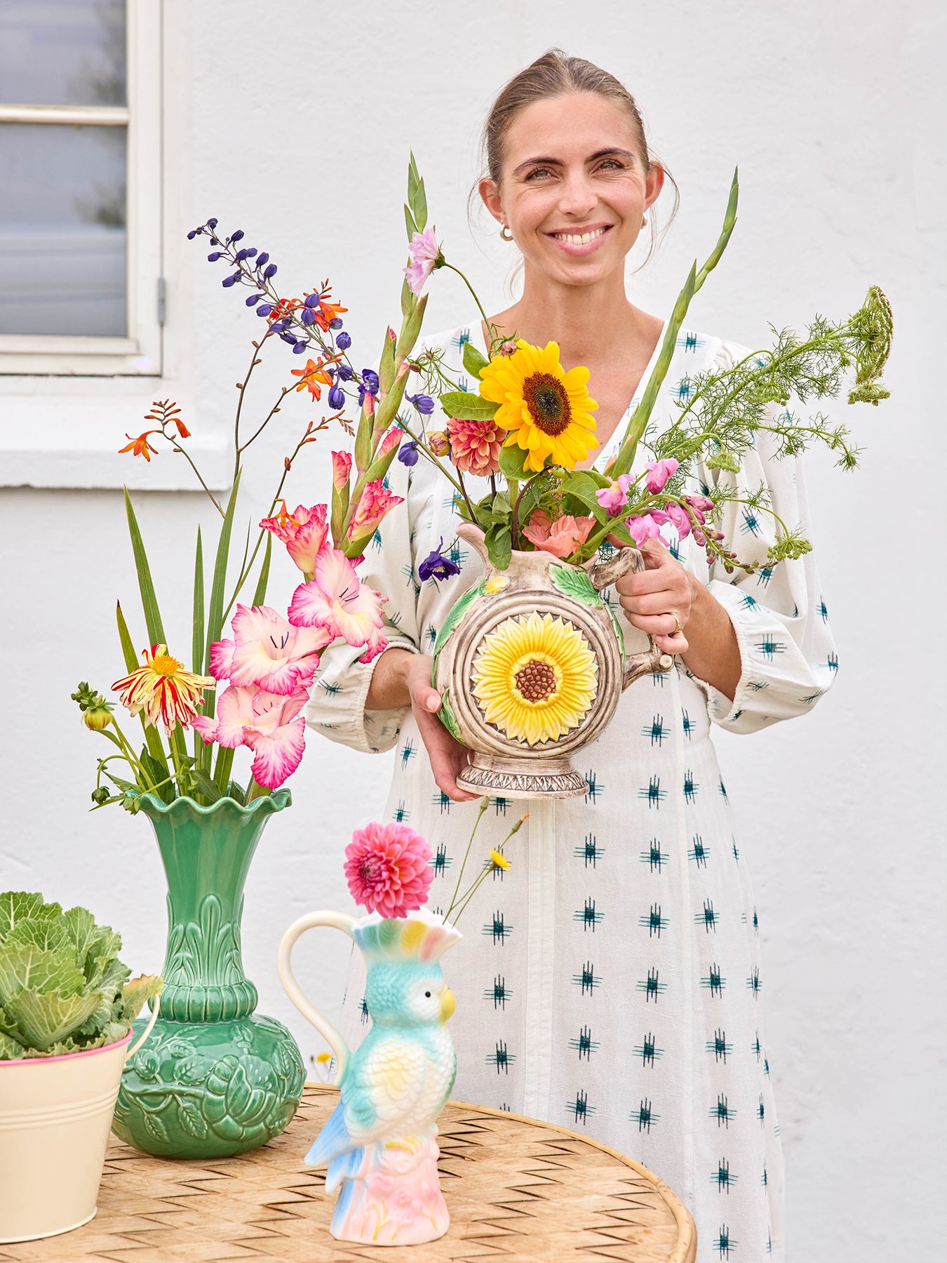 Ceramic Vase with Sunflower