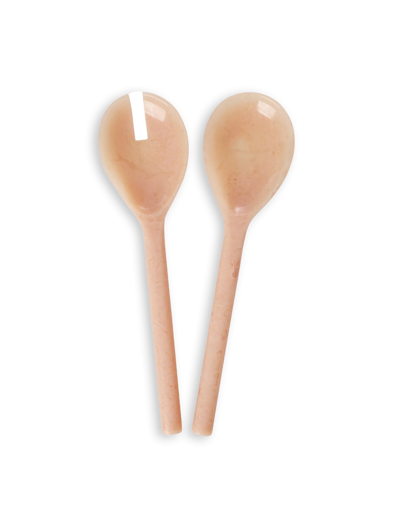 Resin Salad Spoon & Fork Set Soft Pink