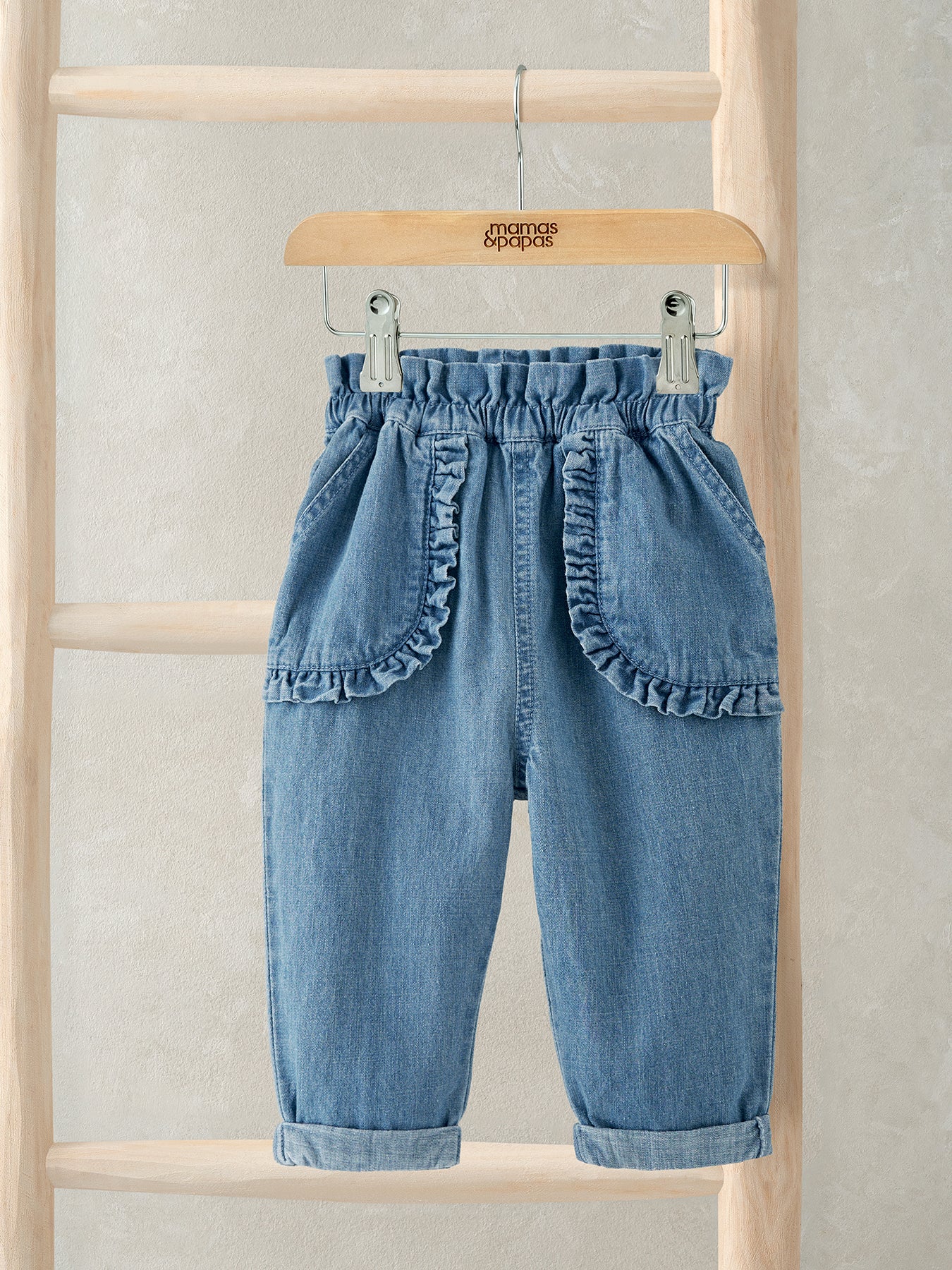 Baby Frill Detail Jeans Blue