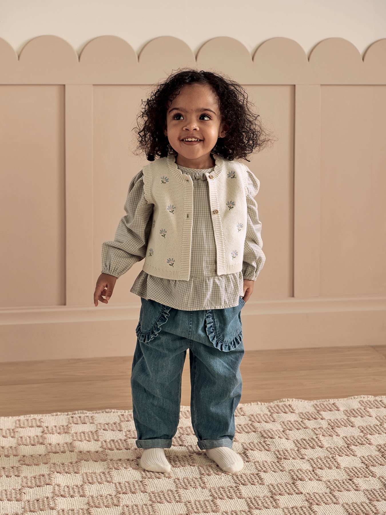 Baby Frill Detail Jeans Blue