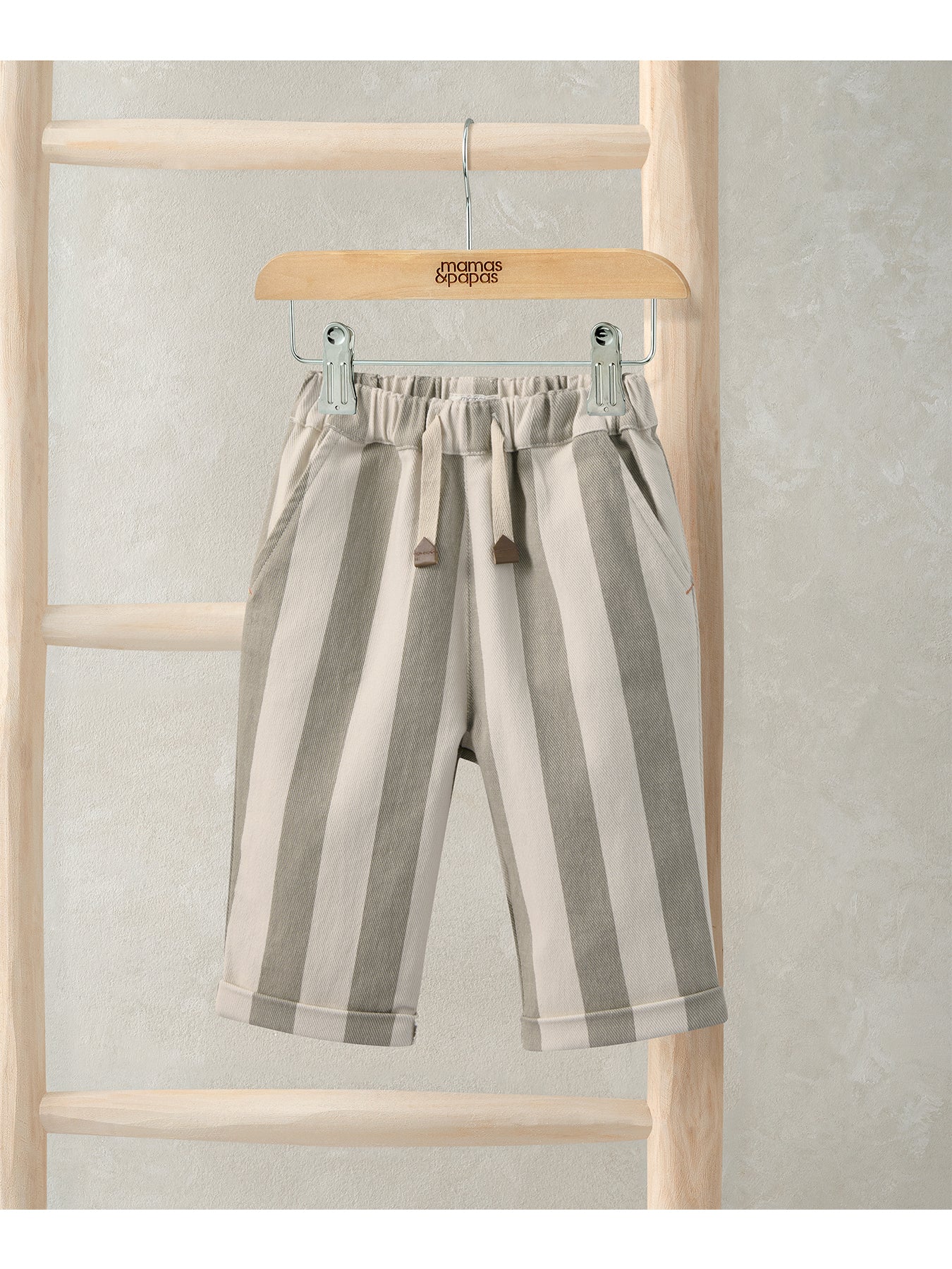 Baby Stripe Twill Trousers Green
