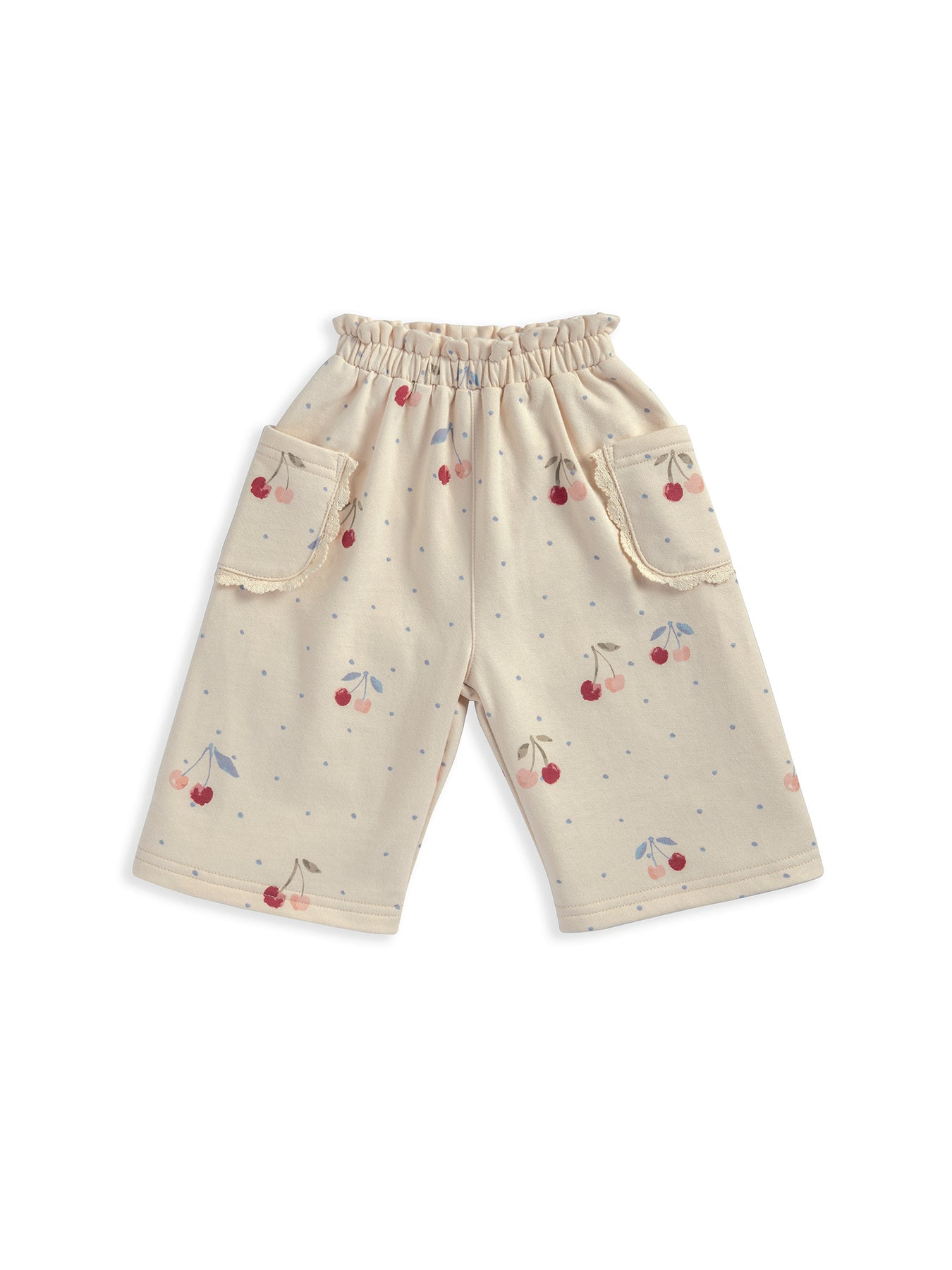 Baby Cherry Print Joggers Cream