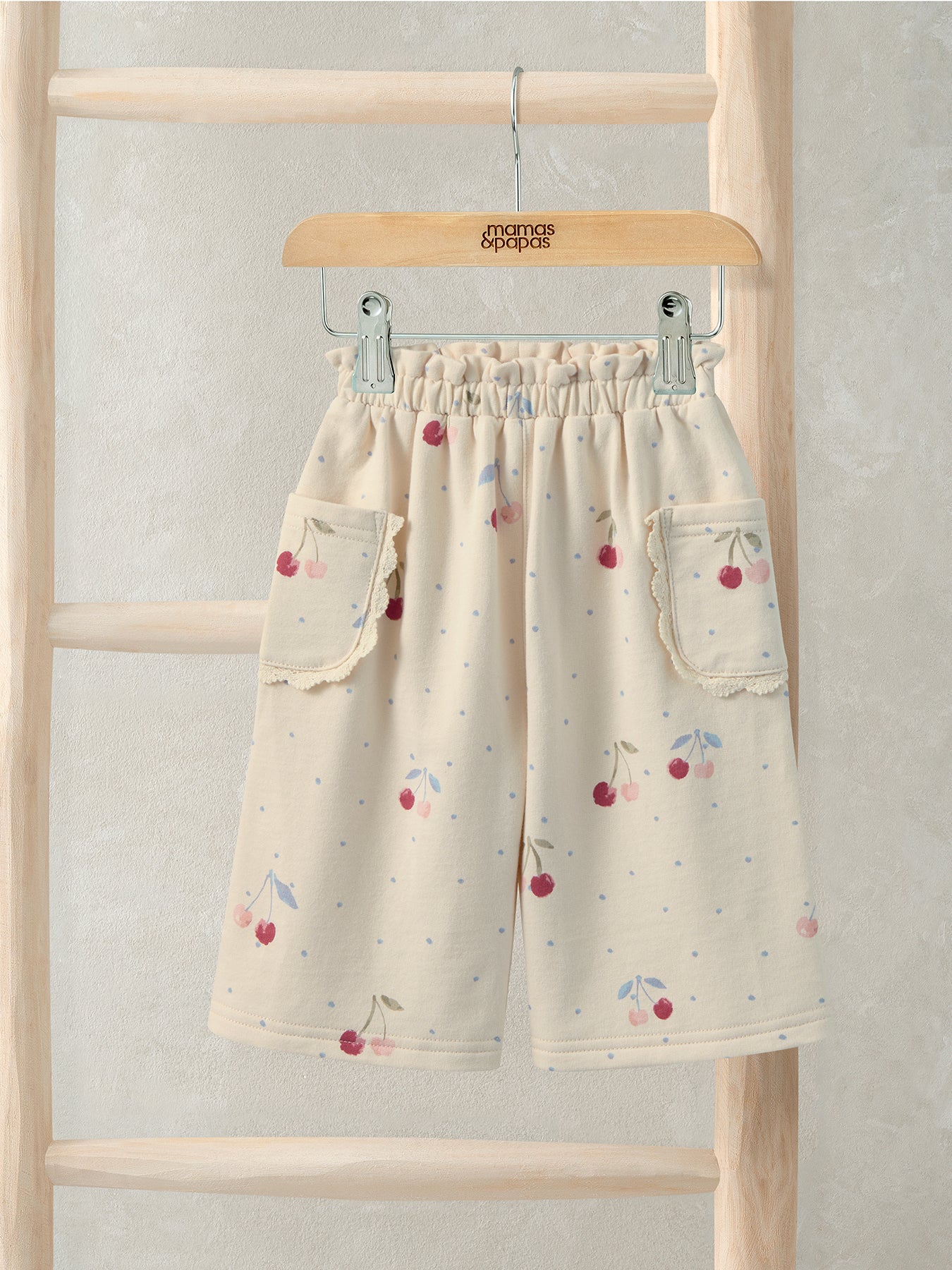 Baby Cherry Print Joggers Cream