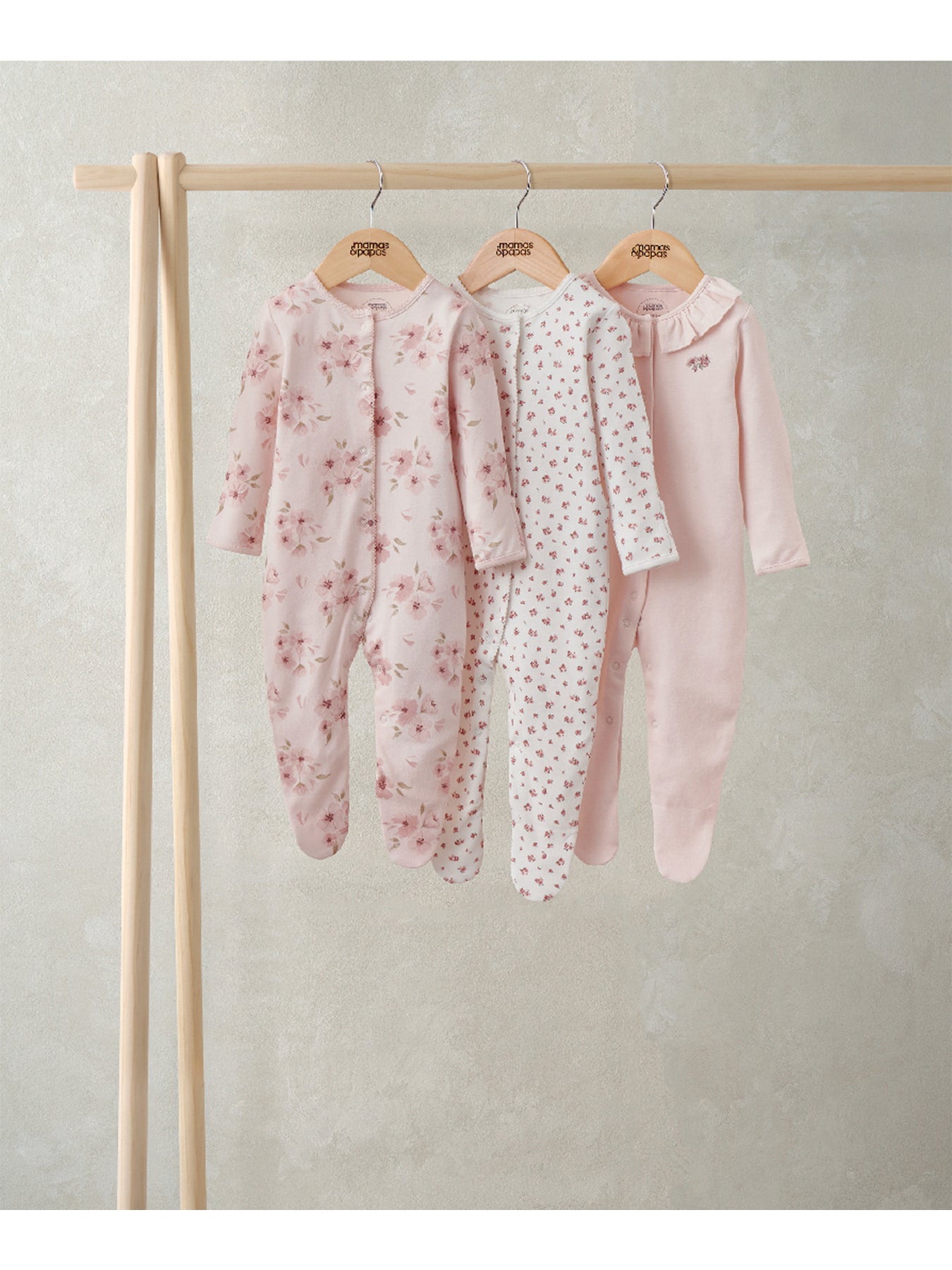 Baby Watercolour Short Sleeve Bodysuits 3 Pack Pink