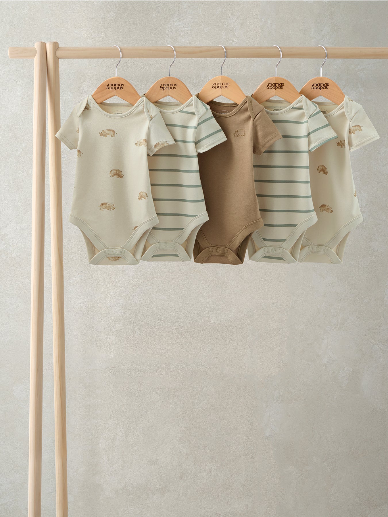 Baby Rhino Bodysuit Set Multi