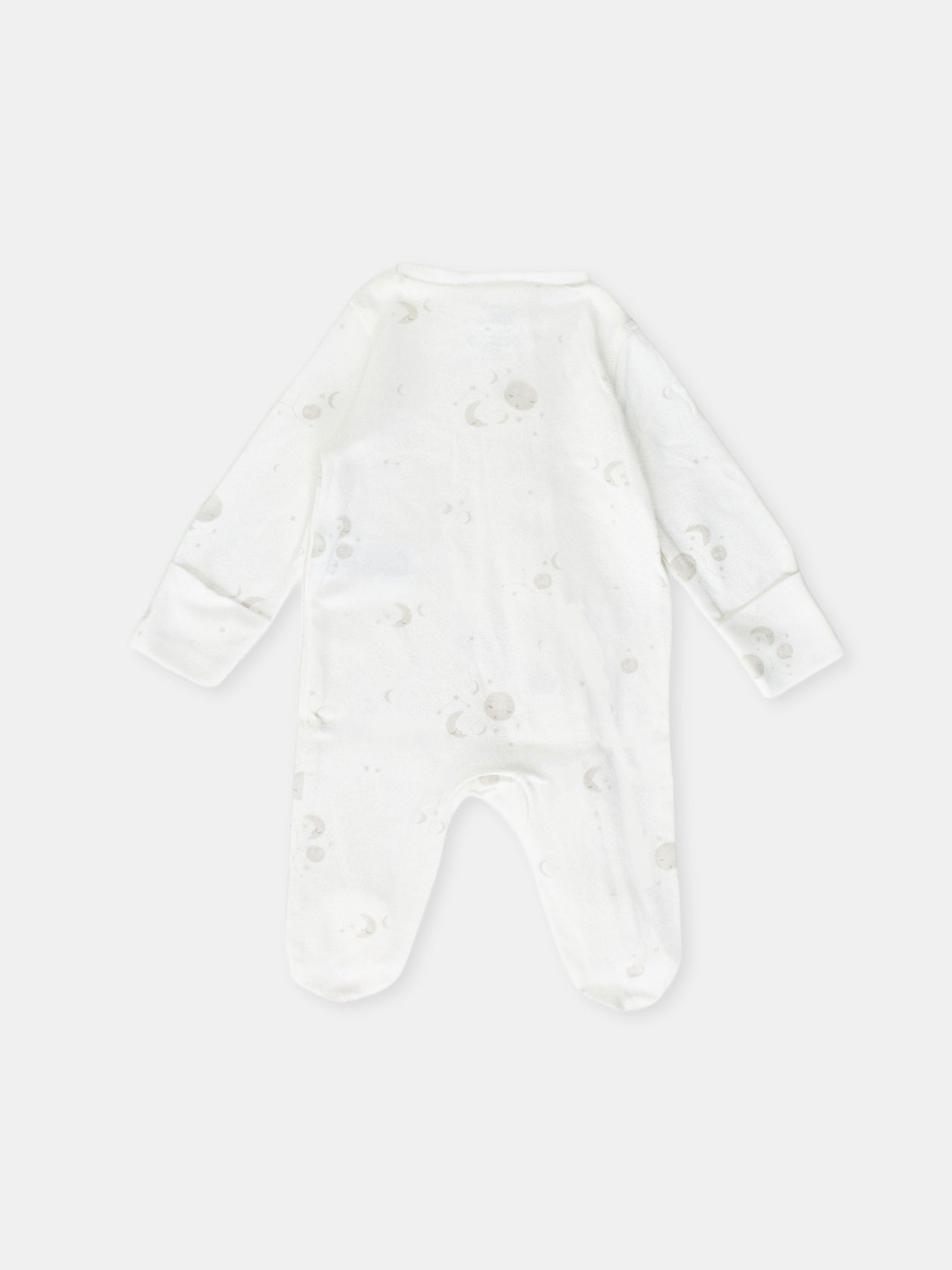 Baby Celestial Print Zip Babygrow White
