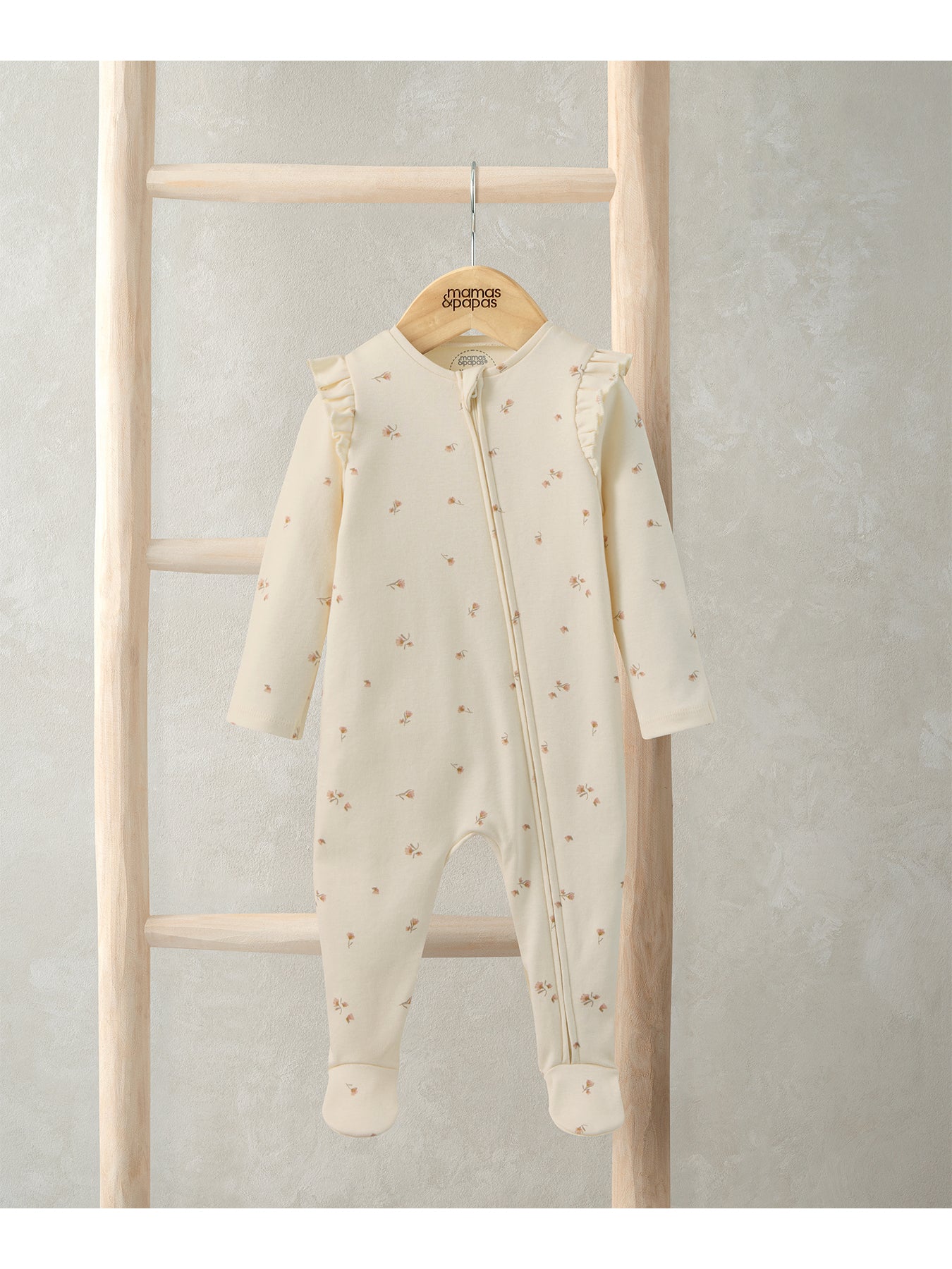 Baby Floral Print Zip All In One Pink