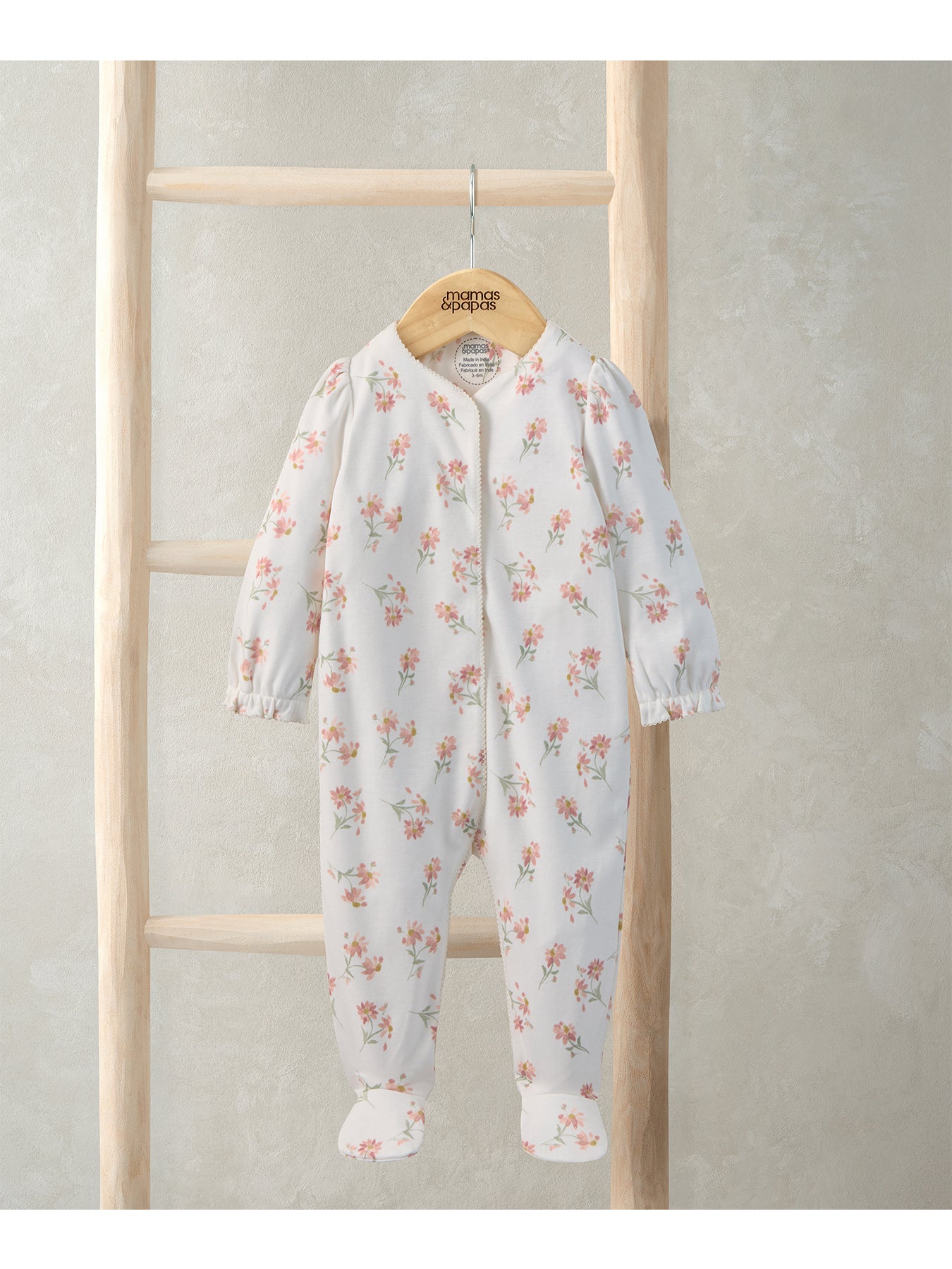 Baby Watercolour Floral All-In-One Pink