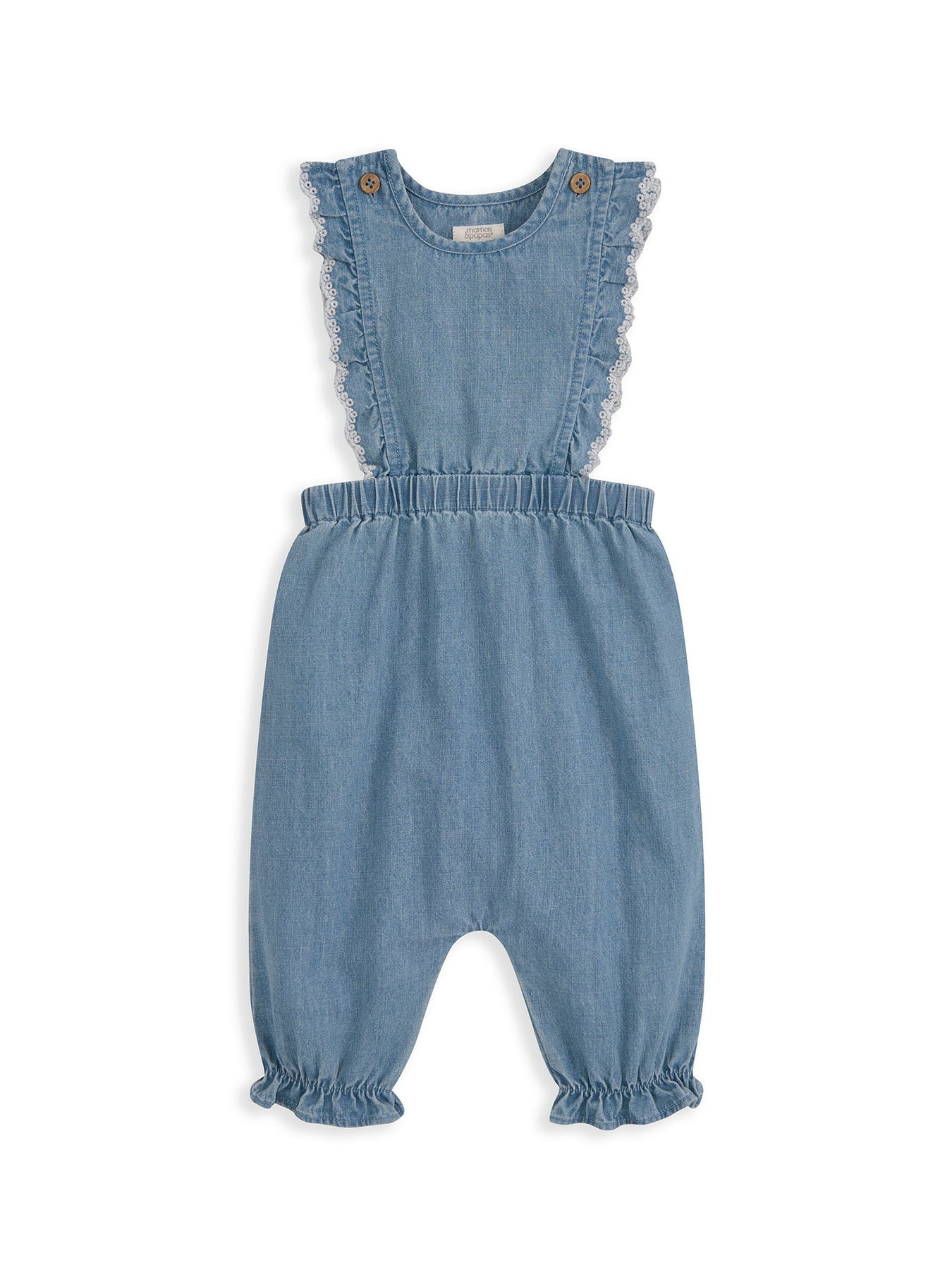 Baby Cotton Dungaree Set Blue