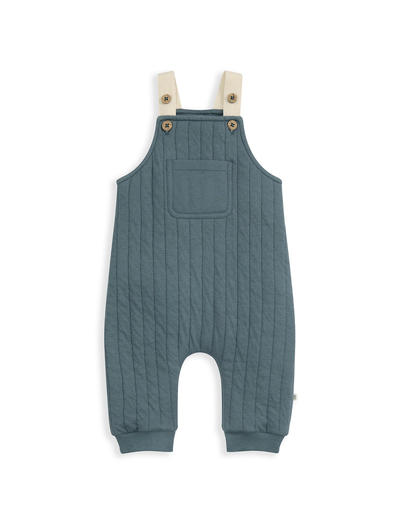 Baby Quilted Dungaree Set Blue