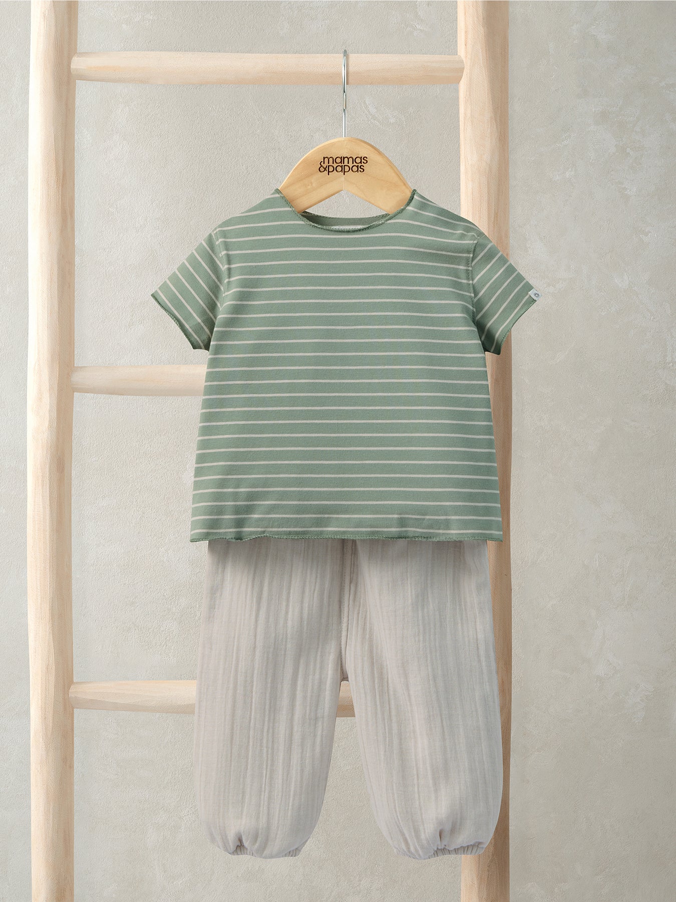 Baby Stripe T-Shirt and Trouser Set Blue