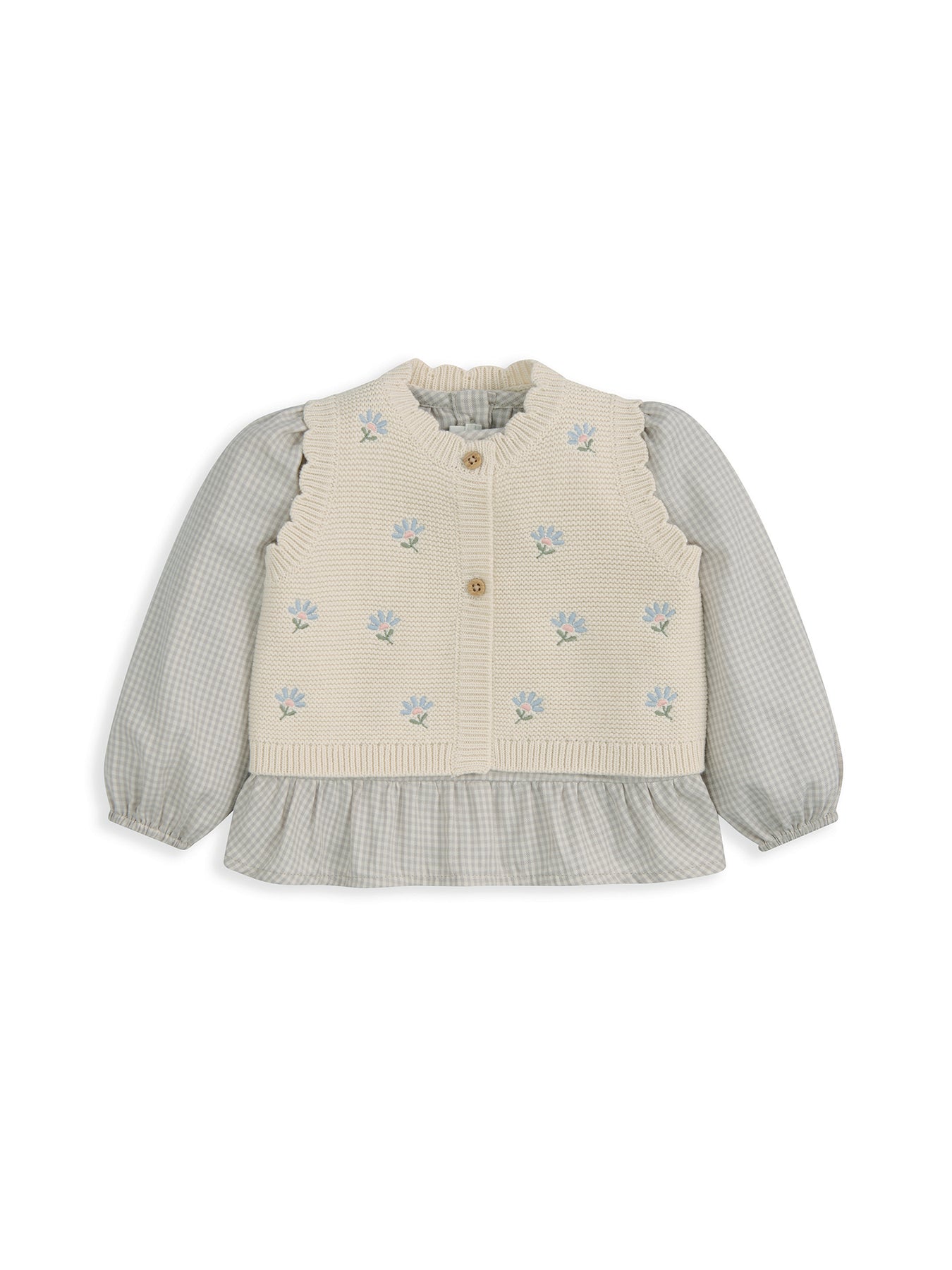 Baby Waistcoat and Top Set Cream