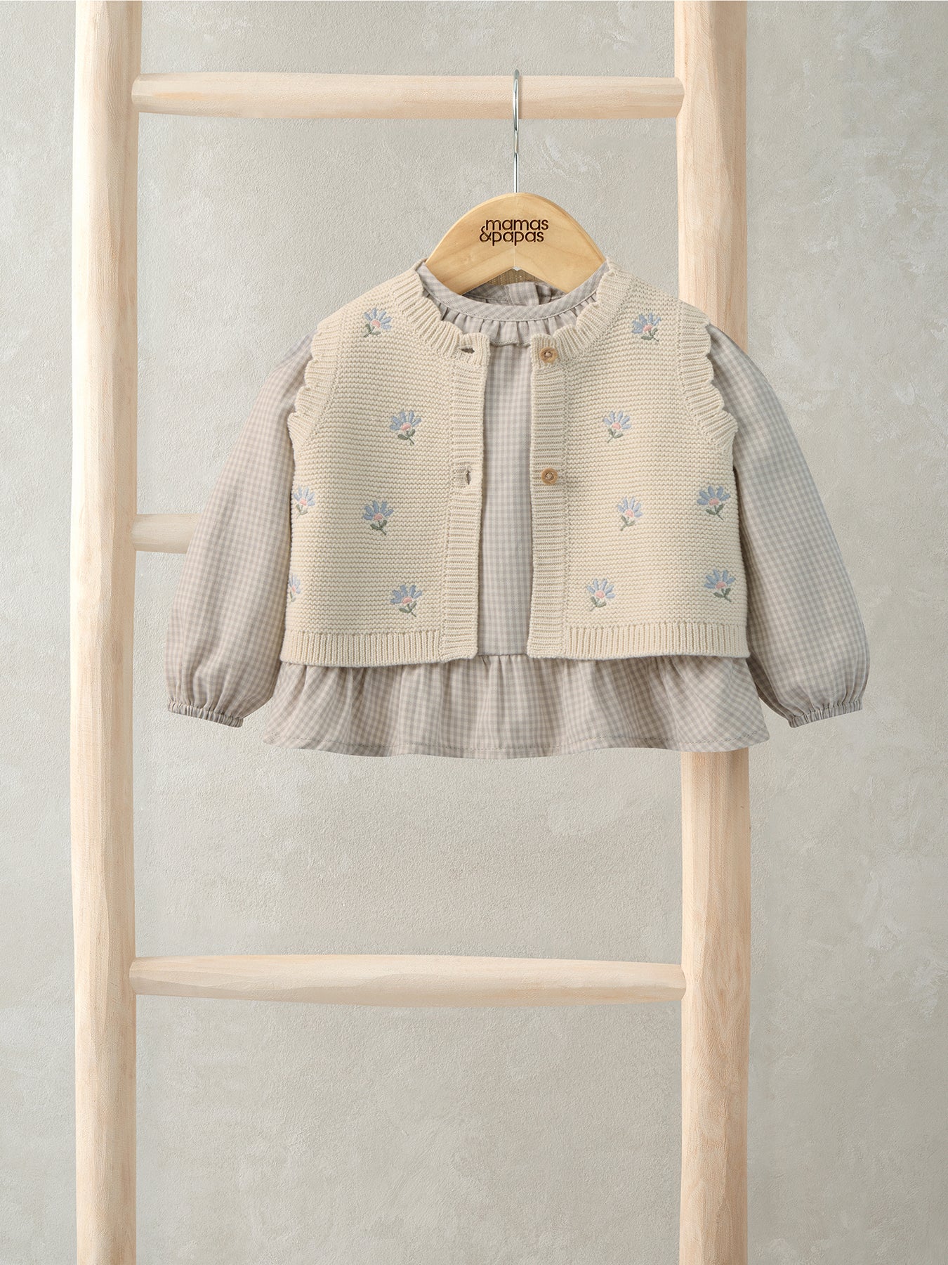 Baby Waistcoat and Top Set Cream