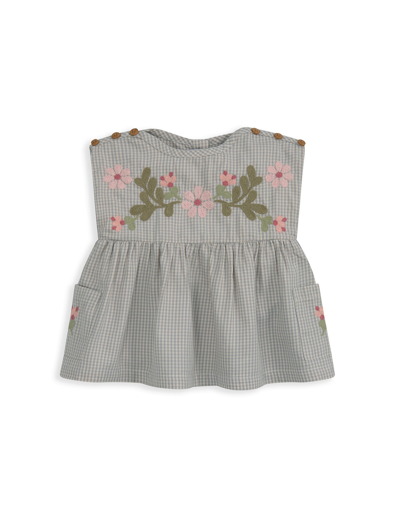 Baby Gingham Two Piece Set Grey