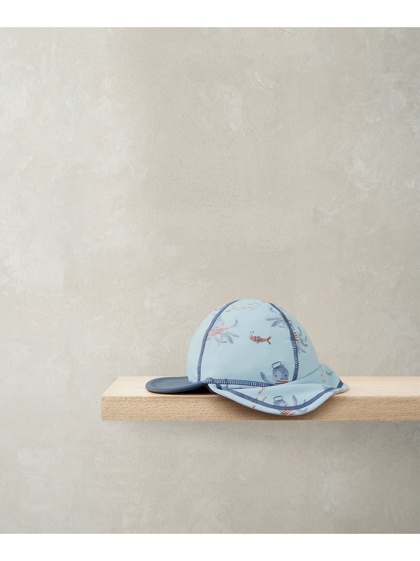 Baby Squid Print Swim Hat Blue