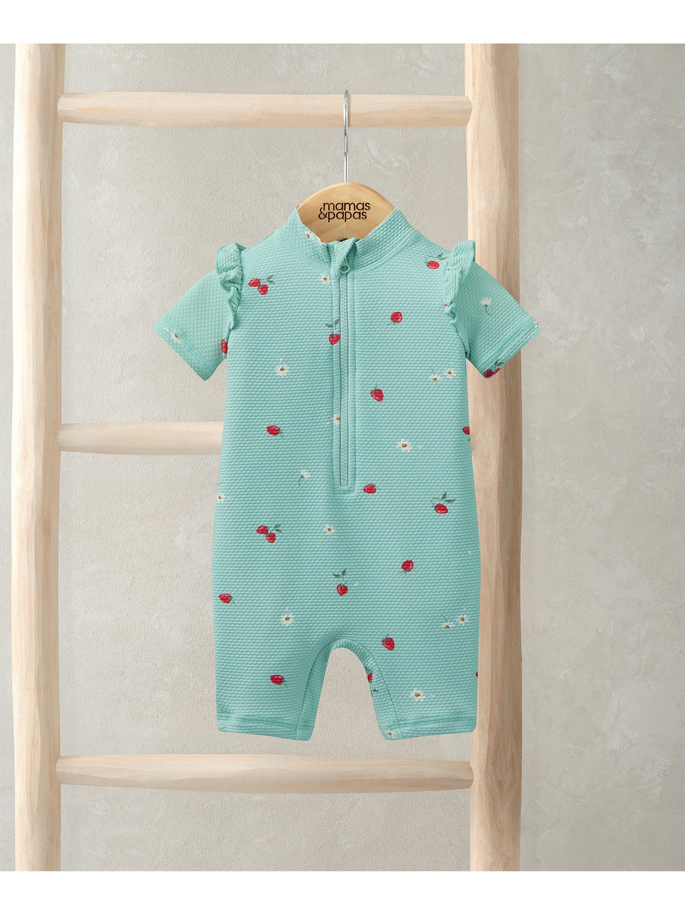 Baby Strawberry Print Rashsuit Blue