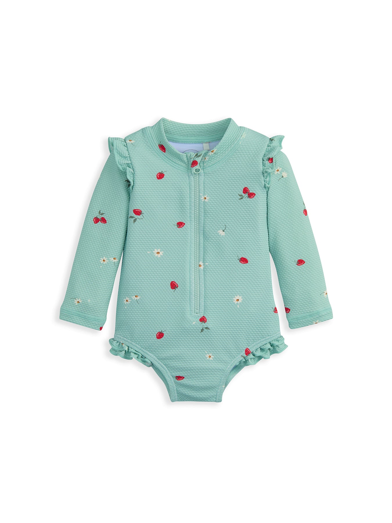 Baby Strawberry Print Swimsuit Blue