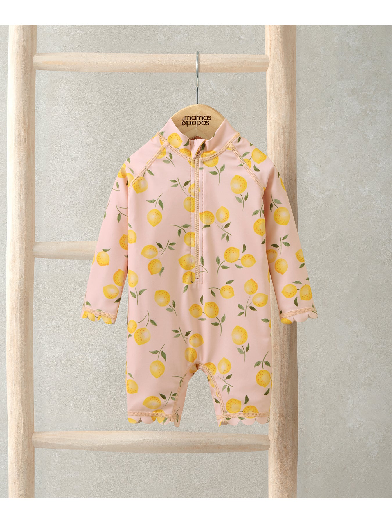 Baby Lemon Print Rashsuit Pink