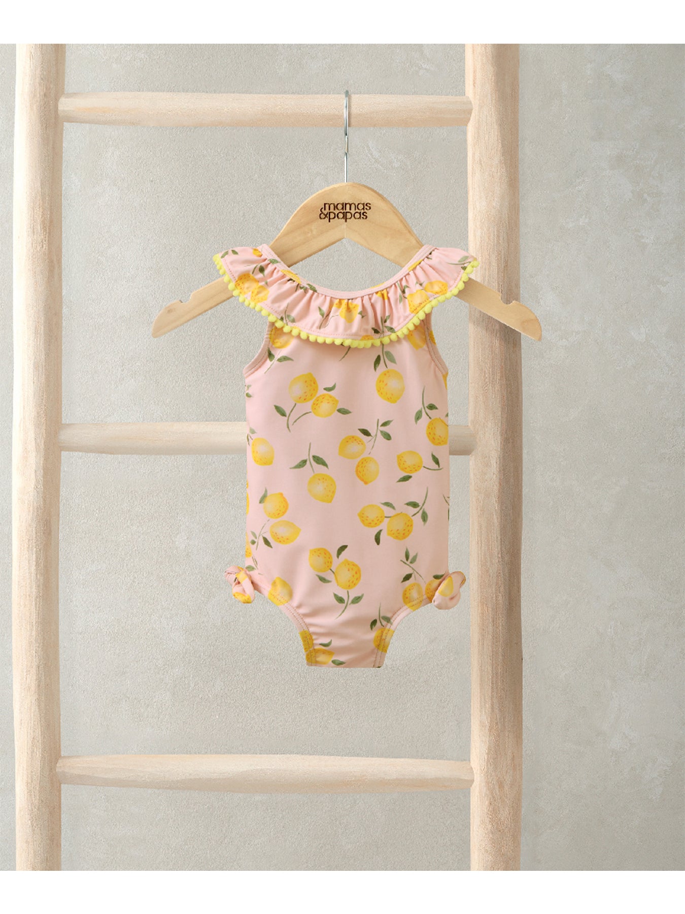 Baby Lemon Frill Swimsuit Pink