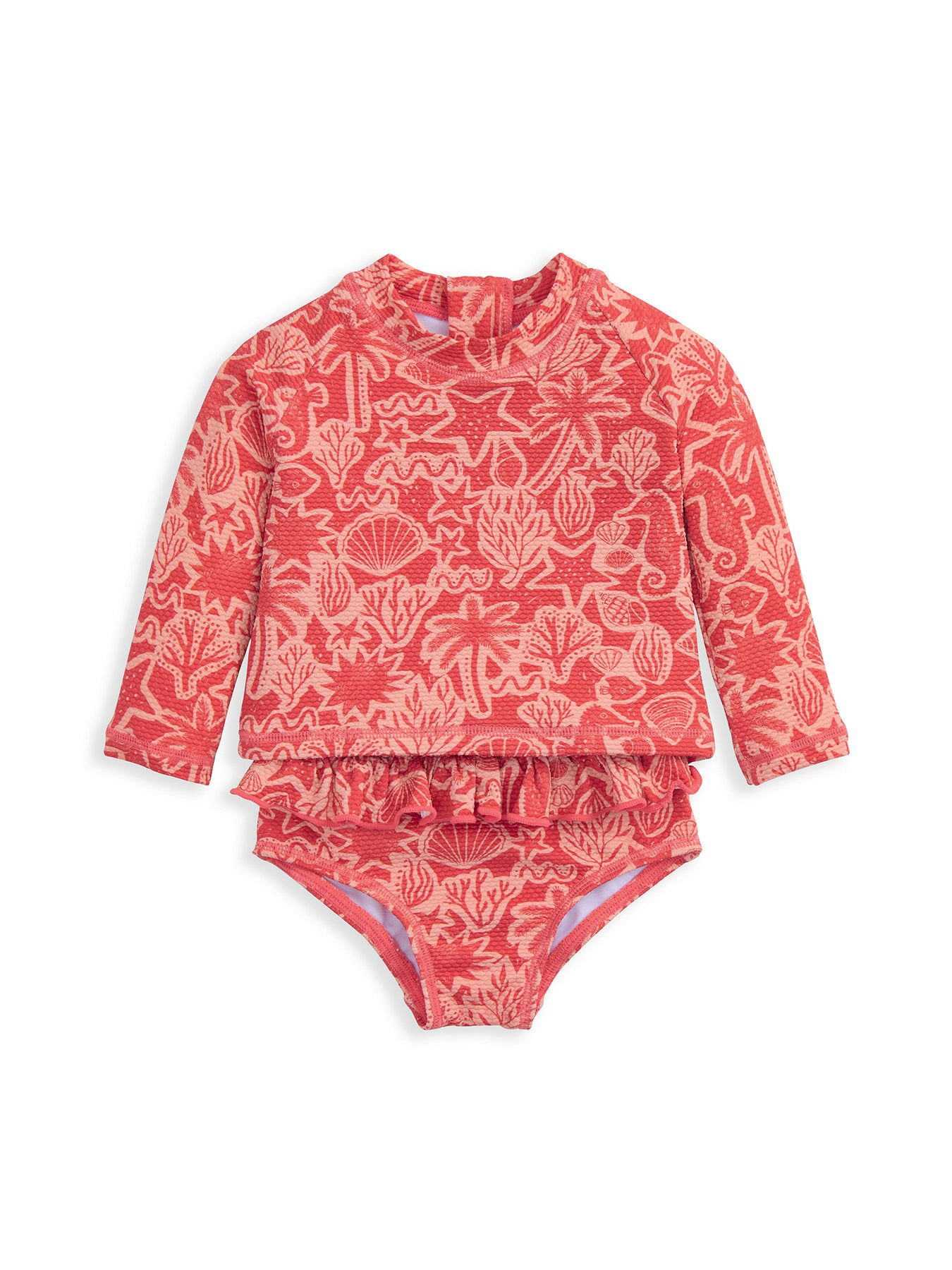 Baby Seahorse Print Two Piece Set Pink