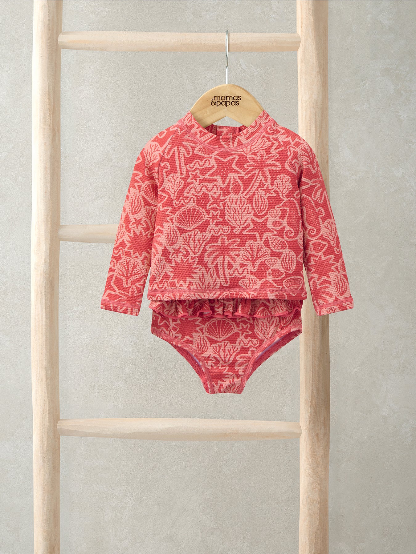 Baby Seahorse Print Two Piece Set Pink