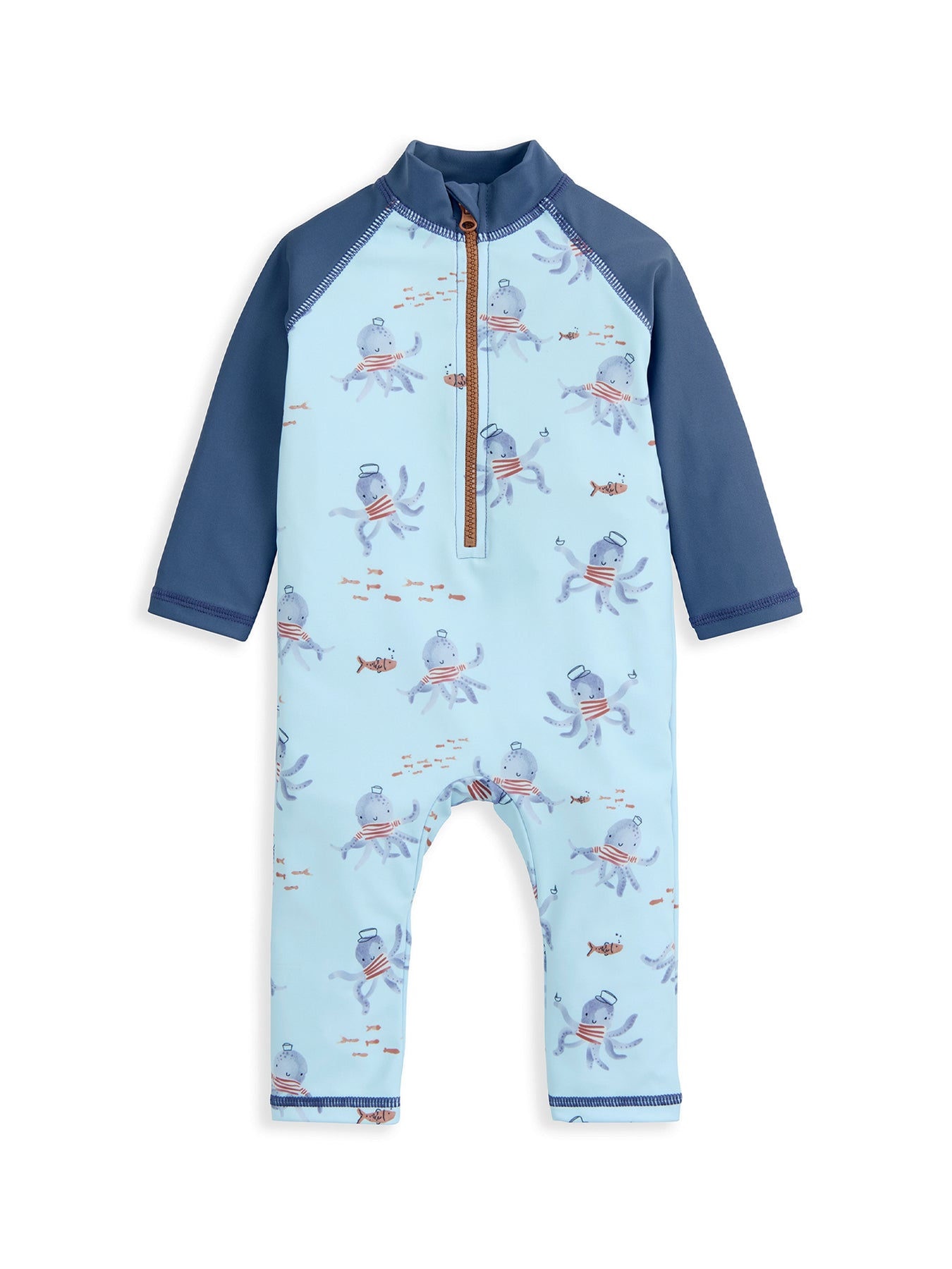 Baby Squid Print Rashsuit Blue