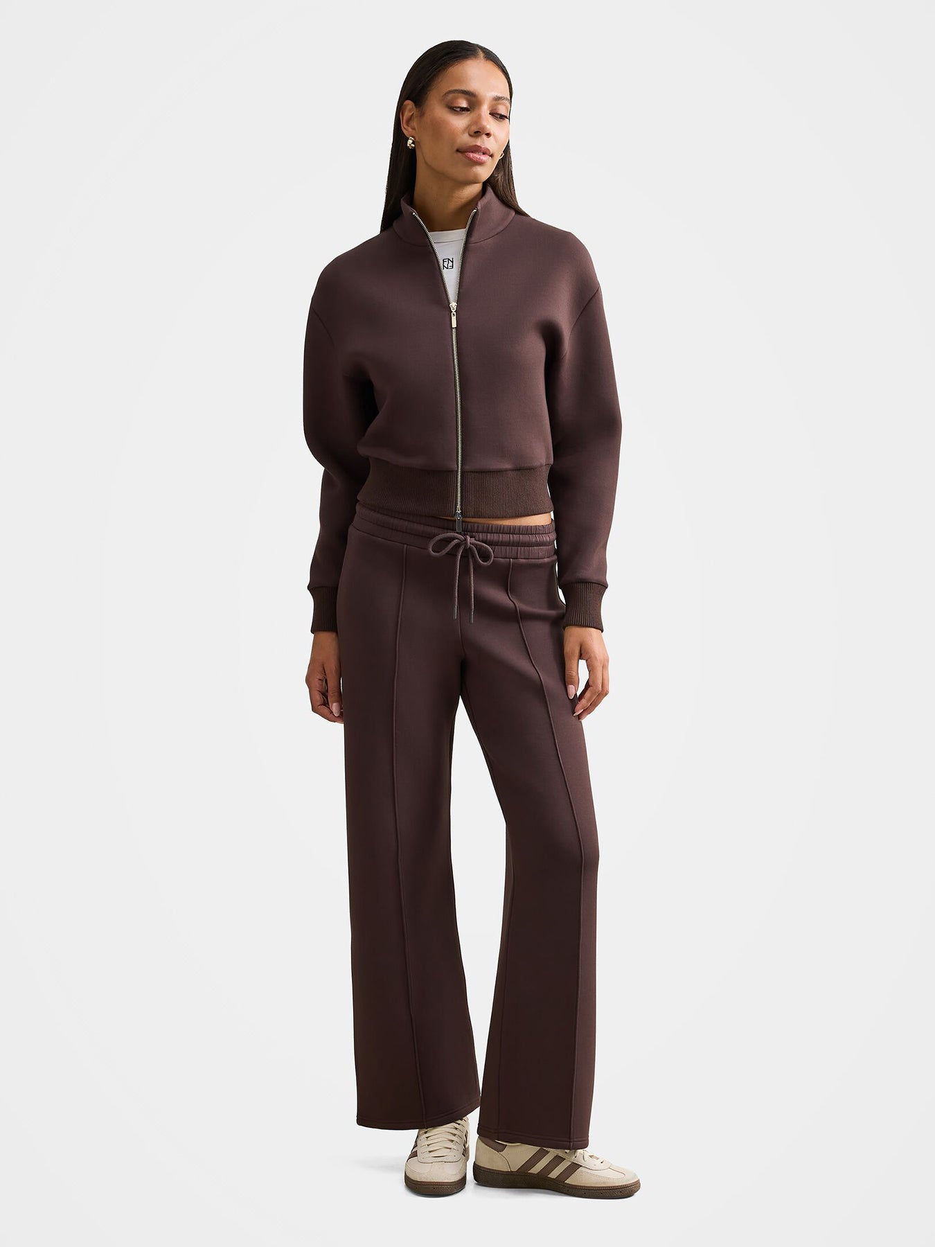 Tiana Wide Leg Track Pants Dark Chocolate