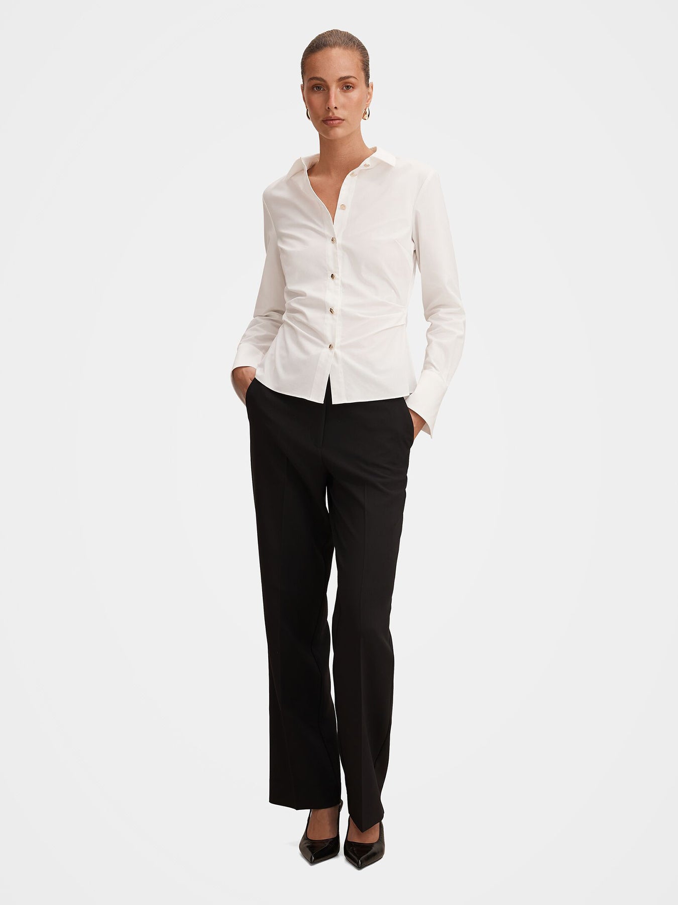 Ange Slim Fitted Shirt Porcelain