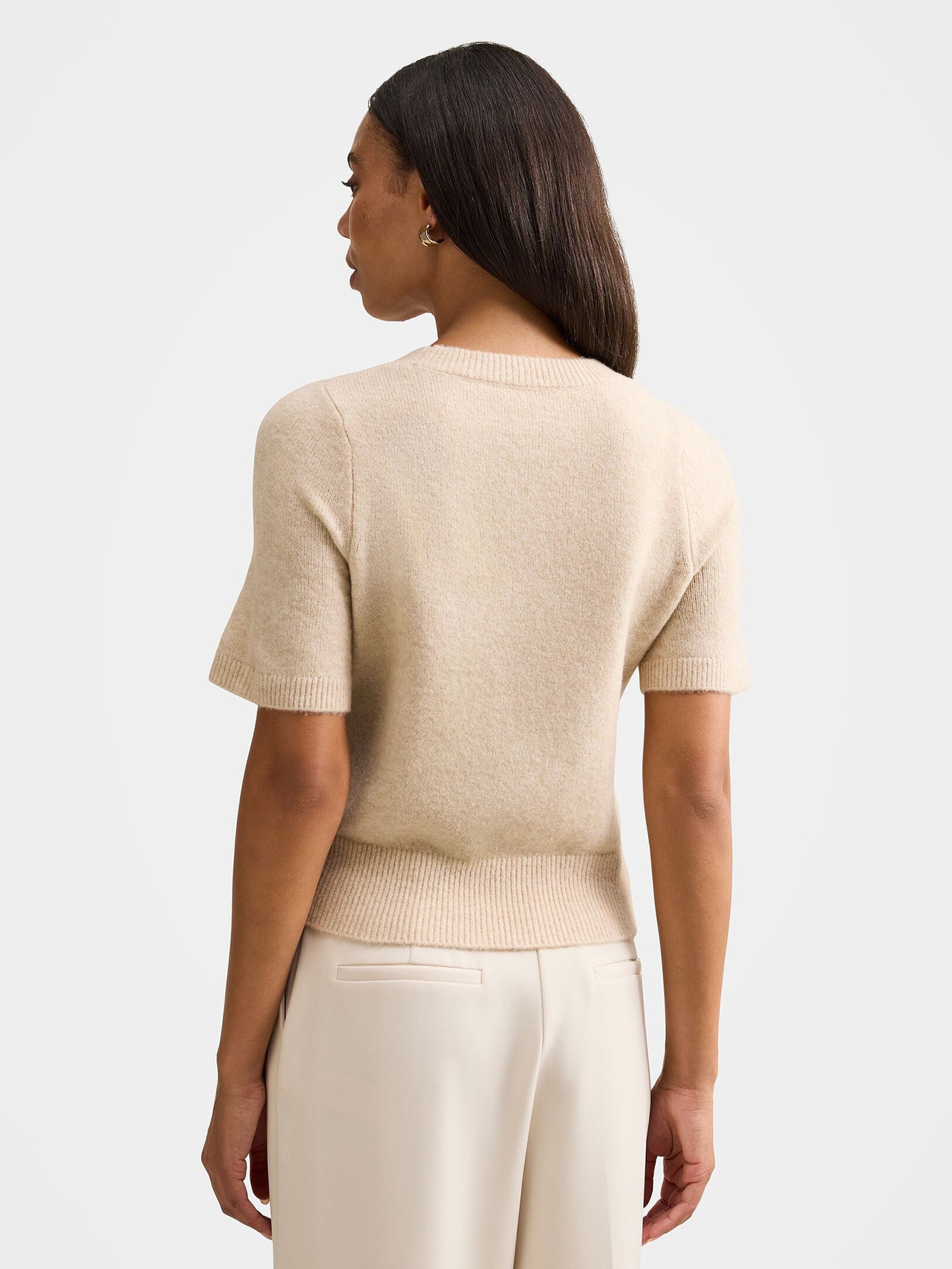 Estelle Short Sleeve Knitted T-shirt Oatmilk