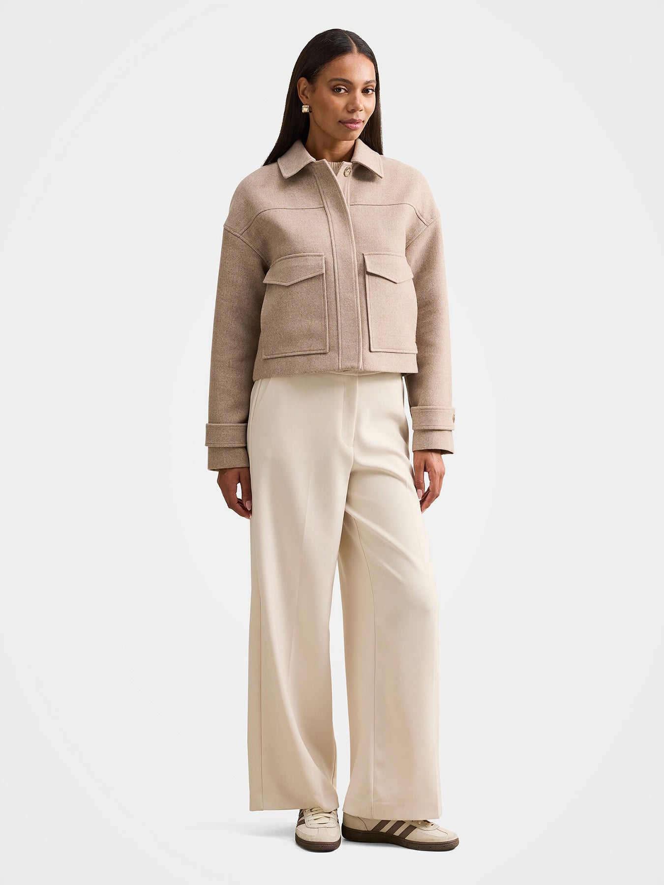 Kelsey Cropped Jacket Neutral Sand