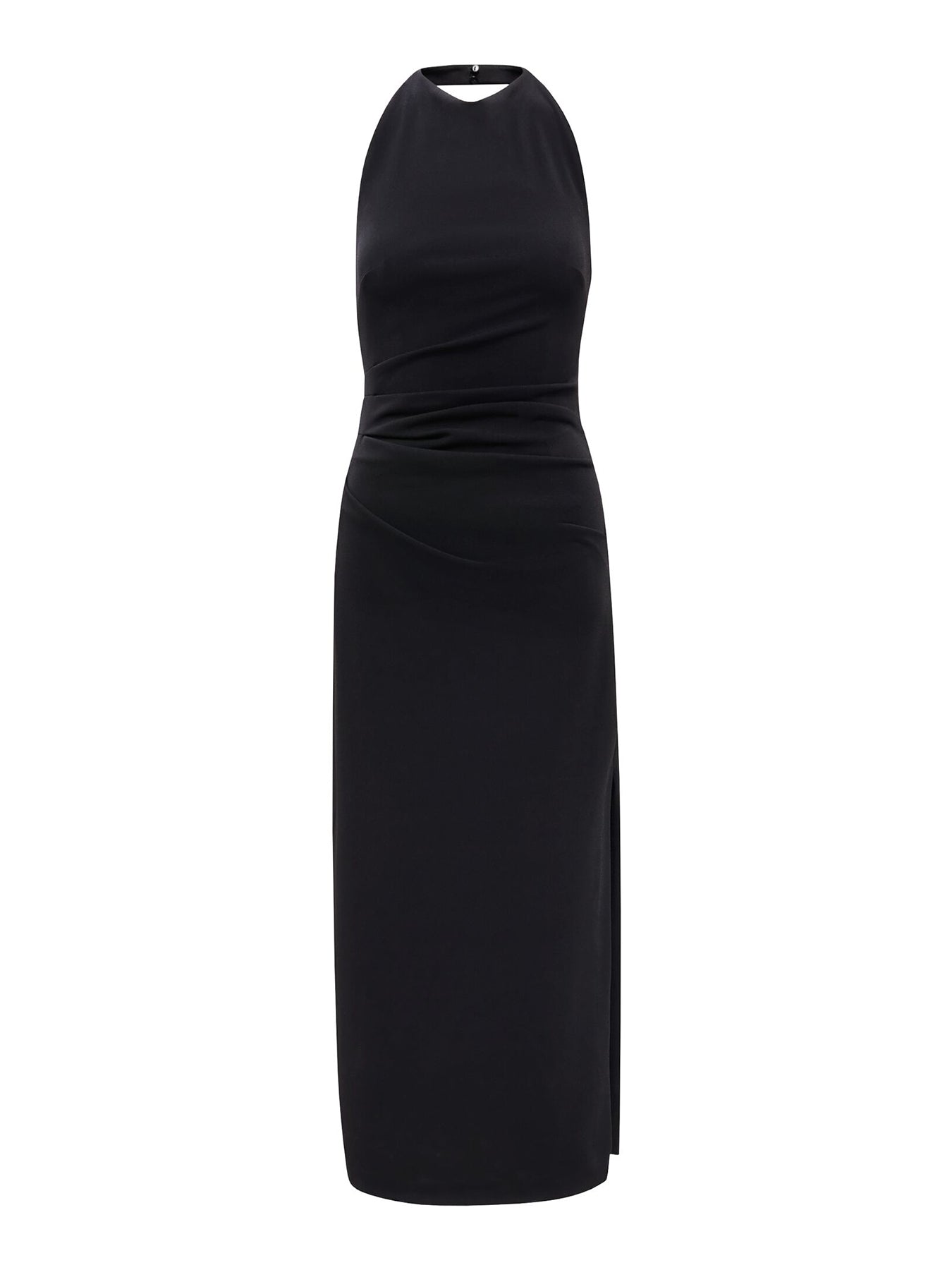 Daphne Halter Neck Column Midi Dress Black