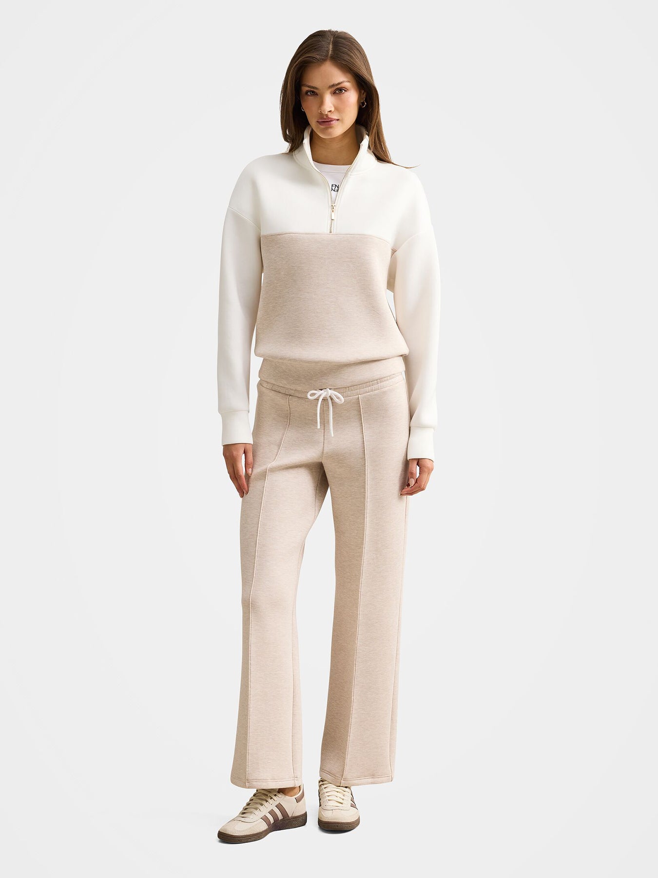 Tiana Wide Leg Track Pants True Cream