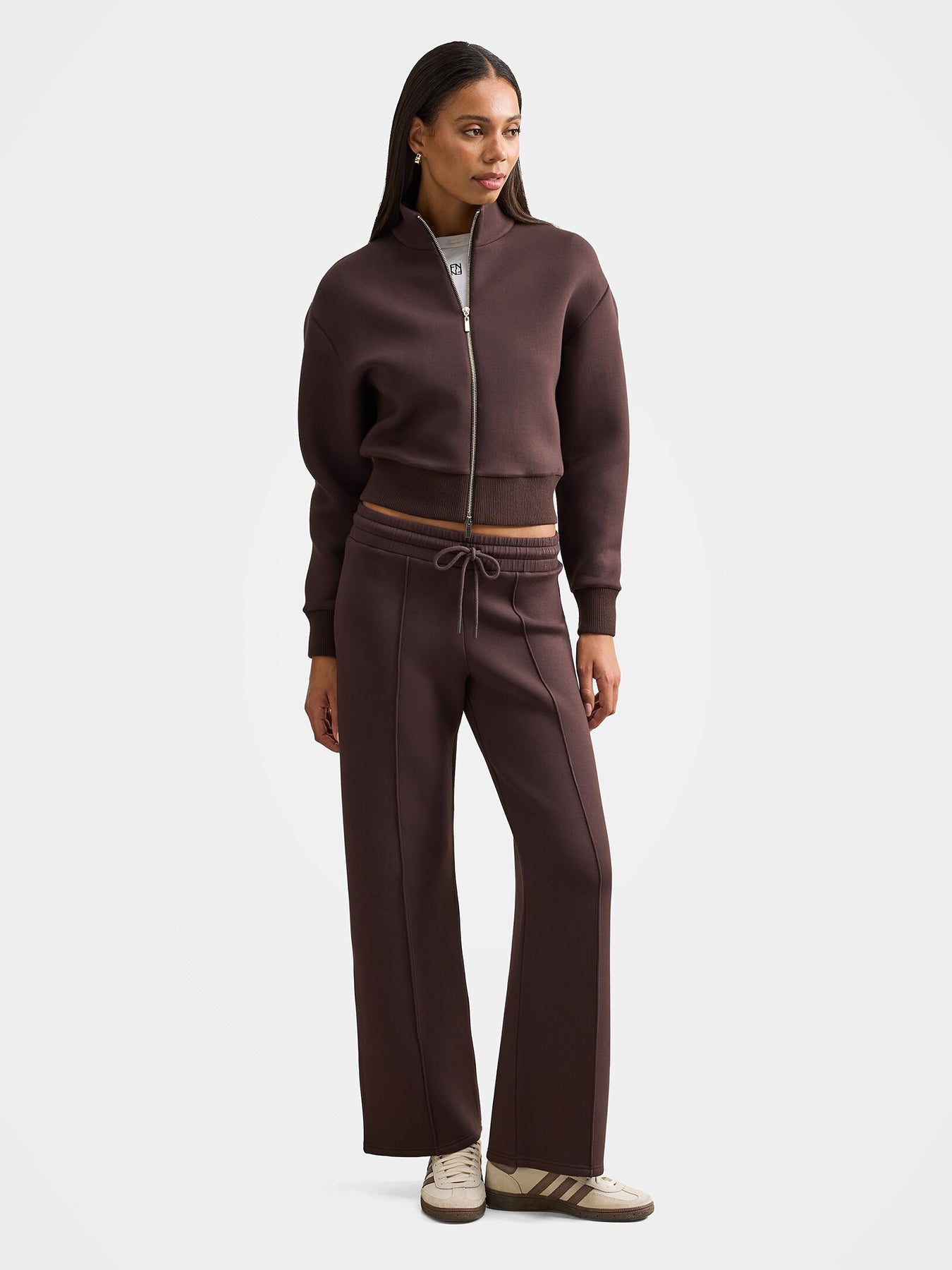 Hannah Zip Lounge Jacket Chocolate