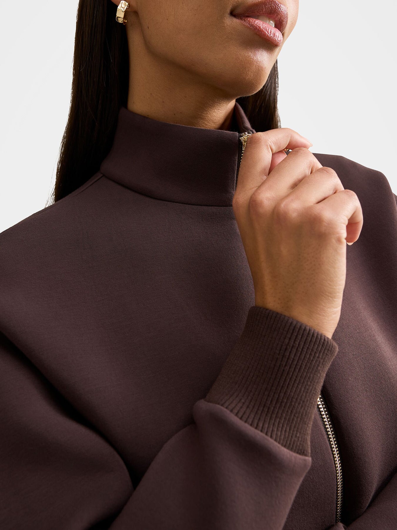 Hannah Zip Lounge Jacket Chocolate
