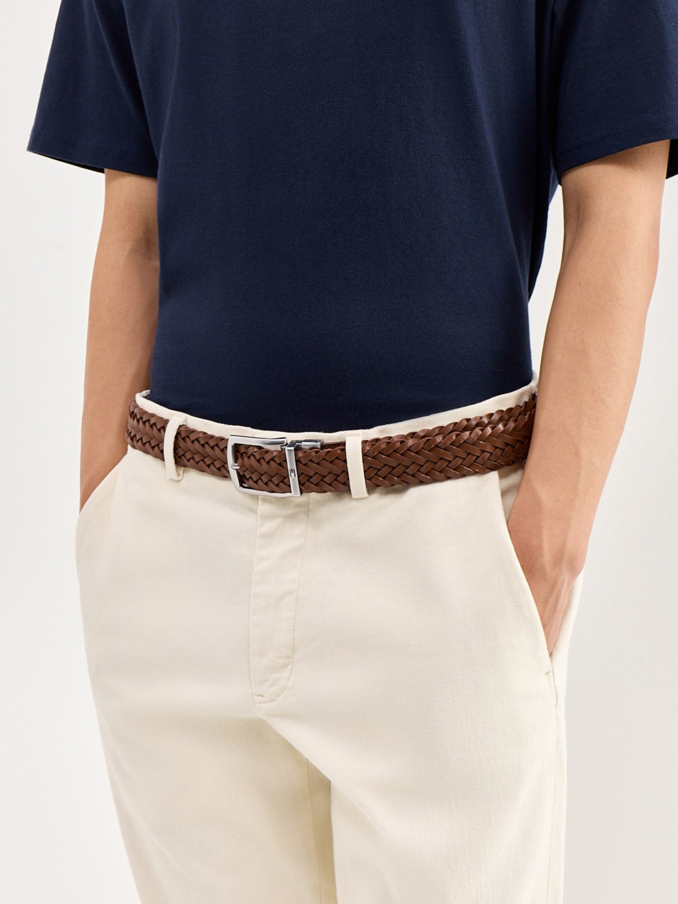 Denton Reversible Woven Belt Tan