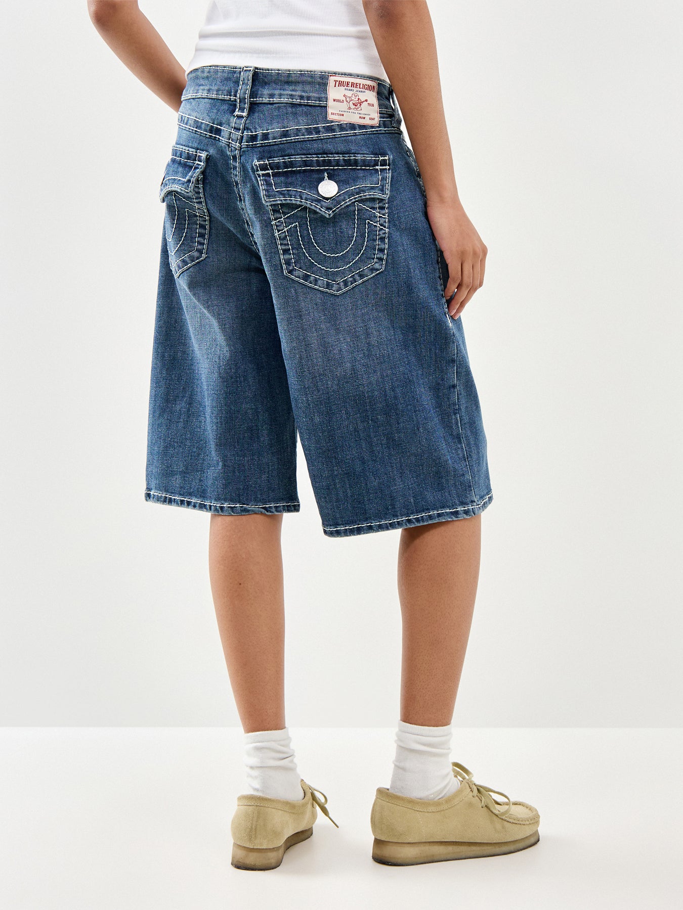 Baggy Denim Jort Big T Flap