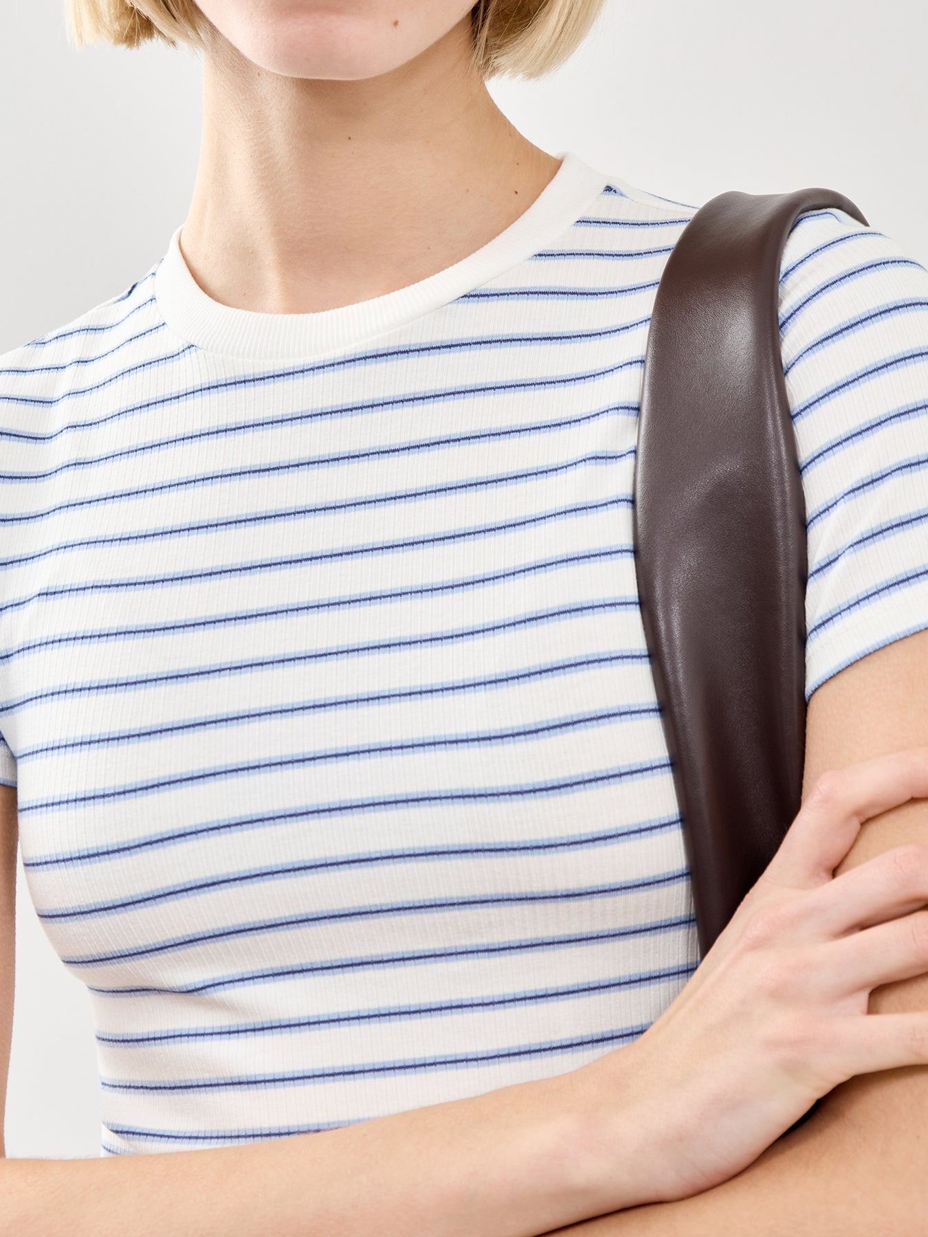 Stripe Short Sleeve T Shirt Blue