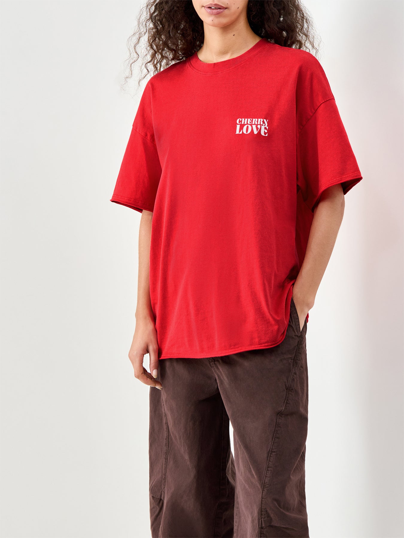 Kinna Oversized Short Sleeve T Shirt Red