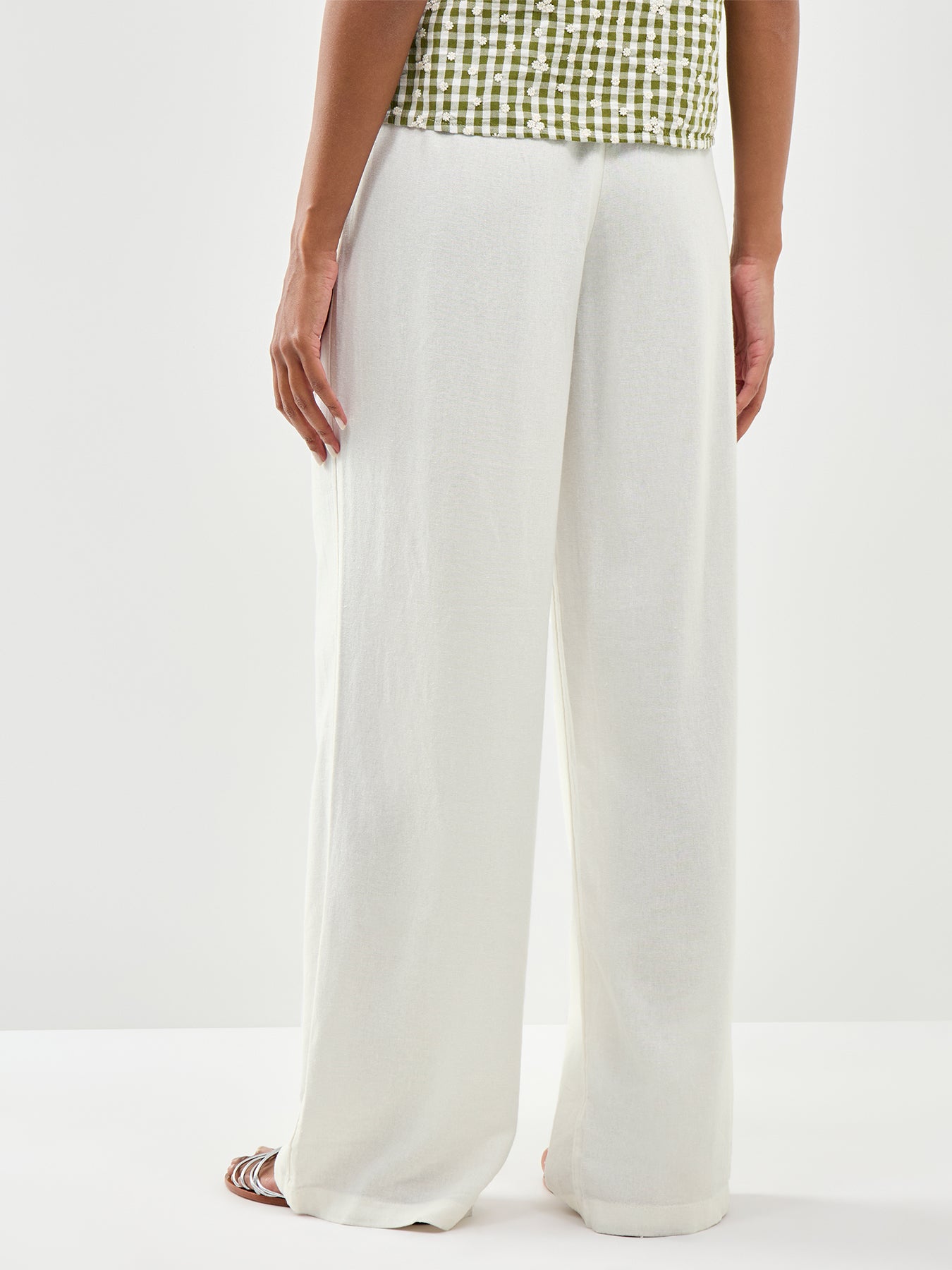 Goa Linen Blend Pull-On Trousers White