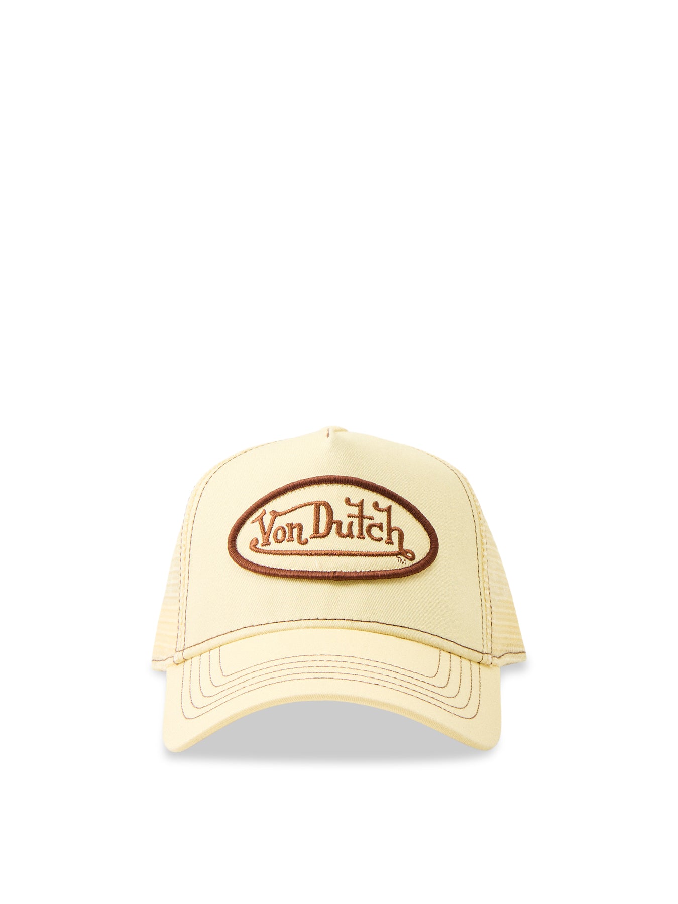 Solid Stitches Logo Trucker Cap Cream