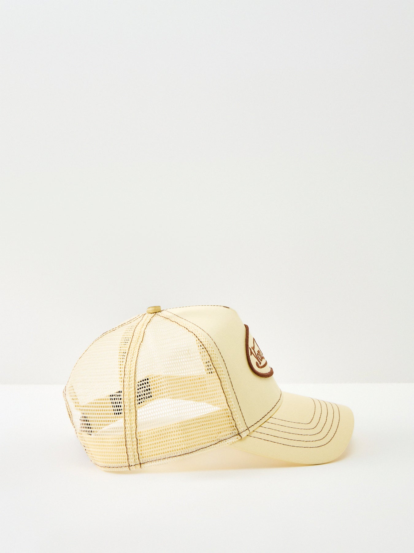Solid Stitches Logo Trucker Cap Cream