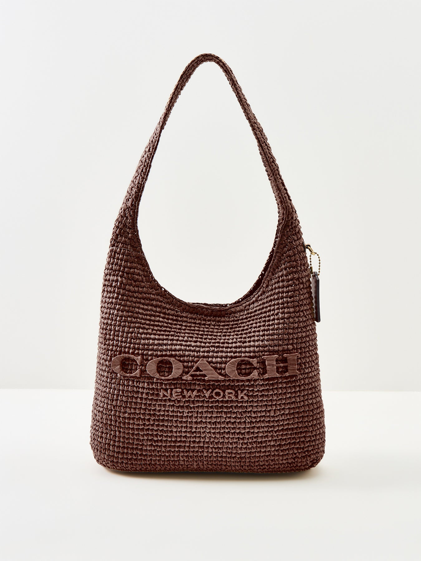 Brooklyn 28 Refined Weave Straw Shoulder Bag Maple