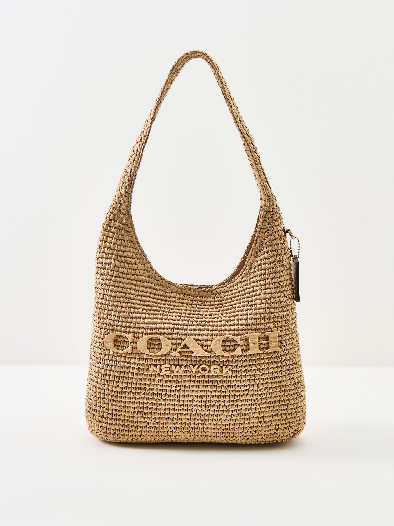Brooklyn 28 Refined Weave Straw Shoulder Bag Natural