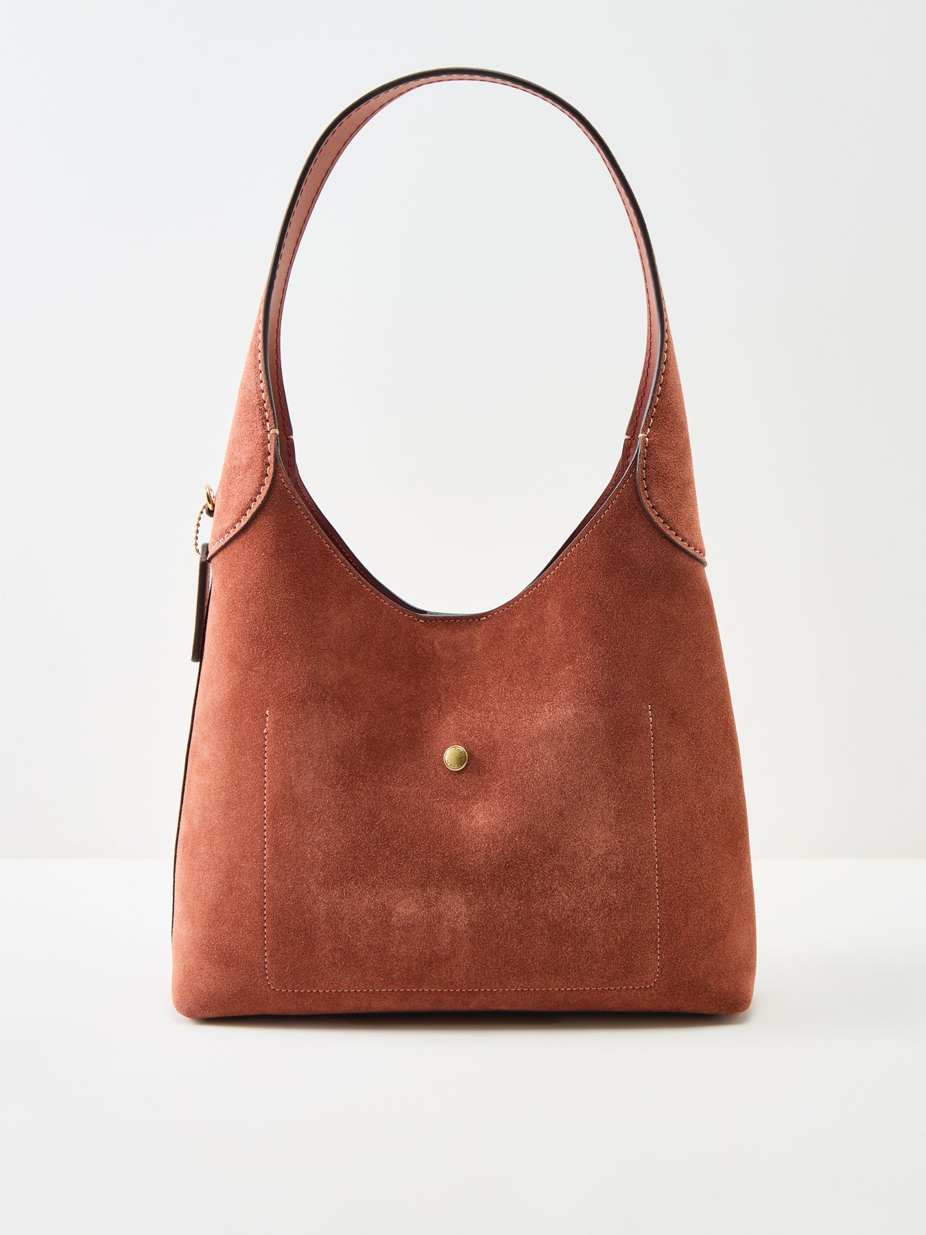 Suede Brooklyn Shoulder Bag 28 Tan