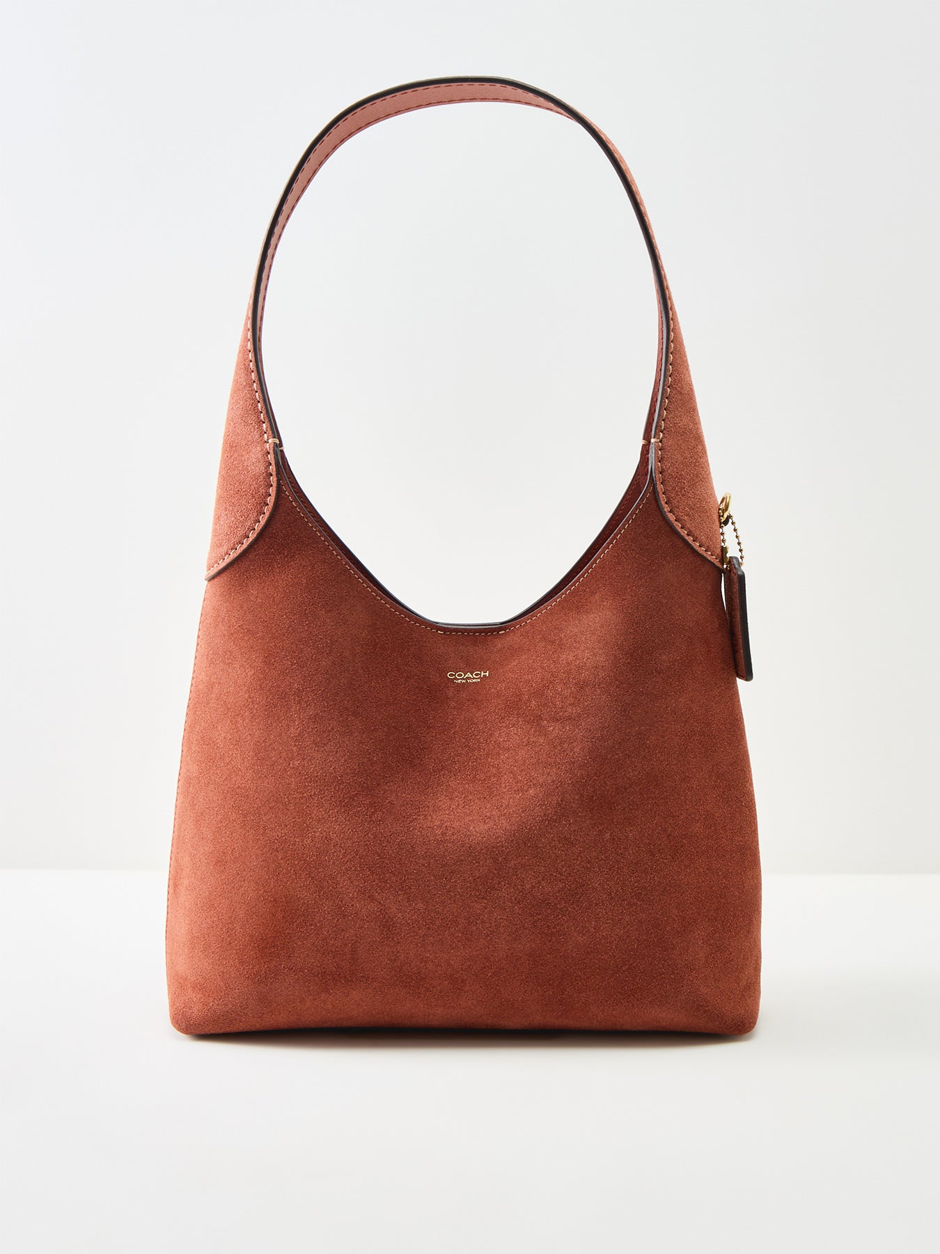 Suede Brooklyn Shoulder Bag 28 Tan
