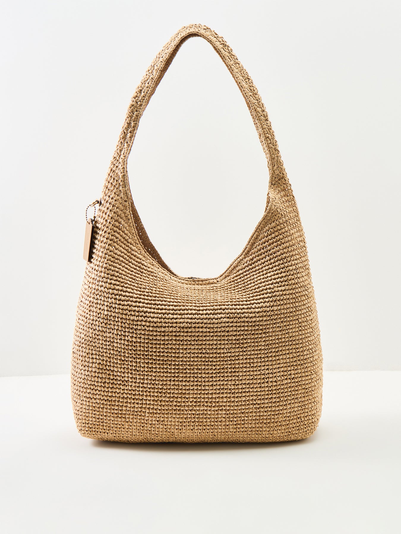 Brooklyn Straw Shoulder Bag Tan