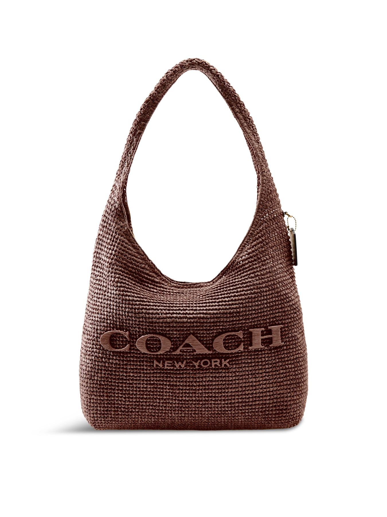 Brooklyn 39 Refined Weave Straw Shoulder Bag Maple